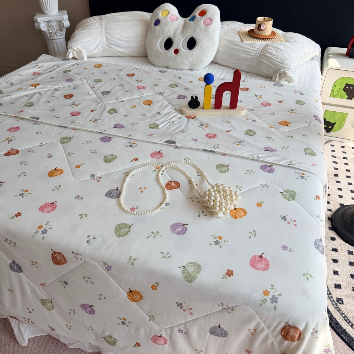 91家纺网 家纺一手货源 找家纺 莱豫家纺 2026春夏新款A类凉感小冰皮夏凉被夏被空调被 小南瓜米