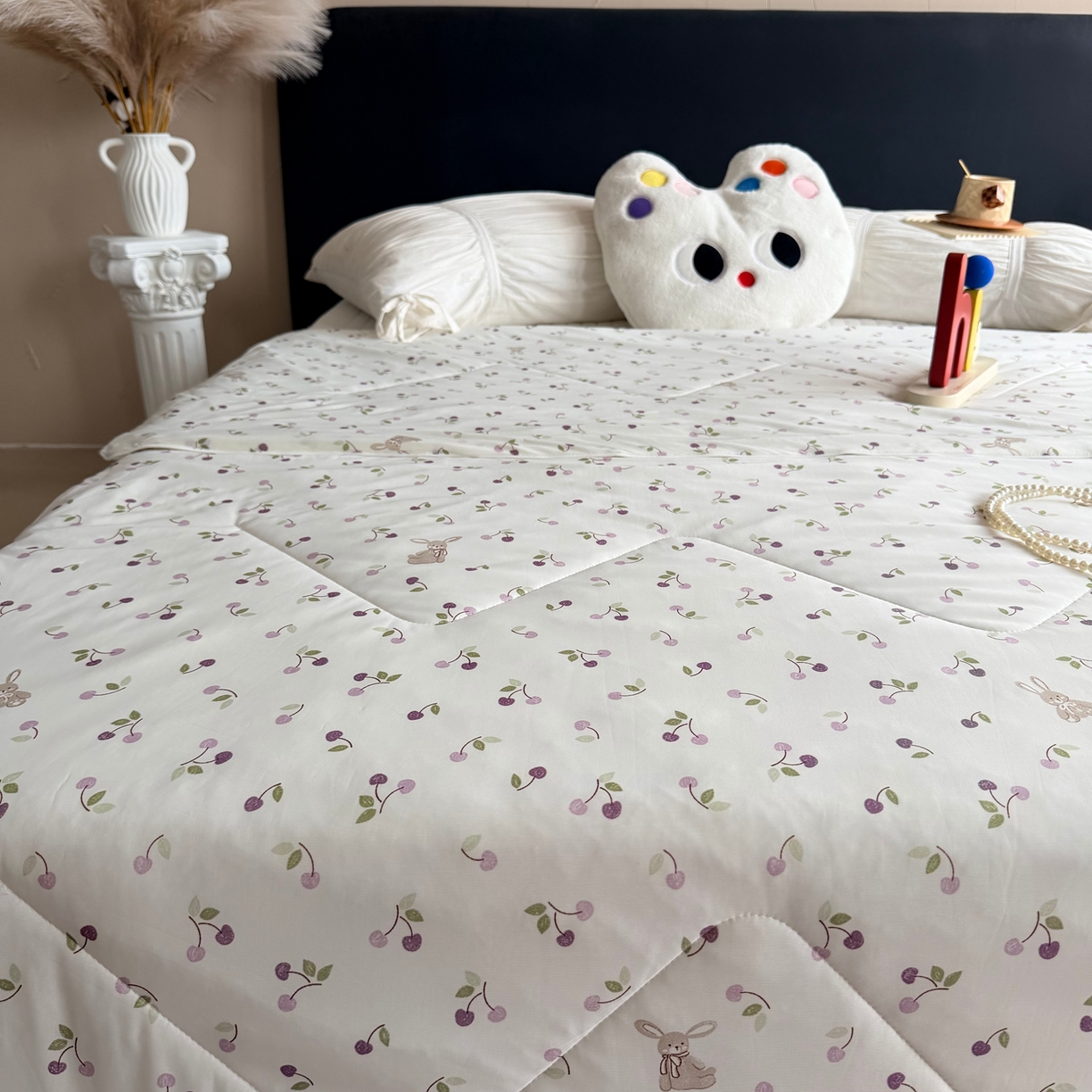 91家纺网 家纺一手货源 找家纺 莱豫家纺 2026春夏新款A类凉感小冰皮夏凉被夏被空调被 小樱桃