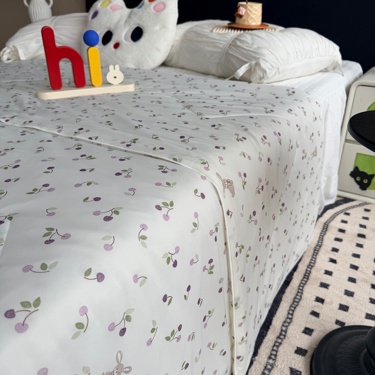 91家纺网 家纺一手货源 找家纺 莱豫家纺 2026春夏新款A类凉感小冰皮夏凉被夏被空调被 小樱桃