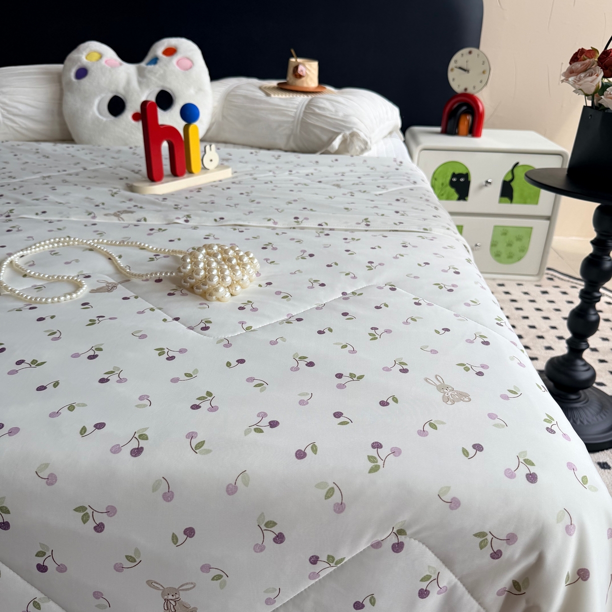 91家纺网 家纺一手货源 找家纺 莱豫家纺 2026春夏新款A类凉感小冰皮夏凉被夏被空调被 小樱桃