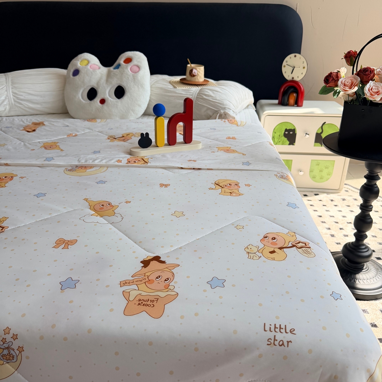 91家纺网 家纺一手货源 找家纺 莱豫家纺 2026春夏新款A类凉感小冰皮夏凉被夏被空调被 星星宝贝米