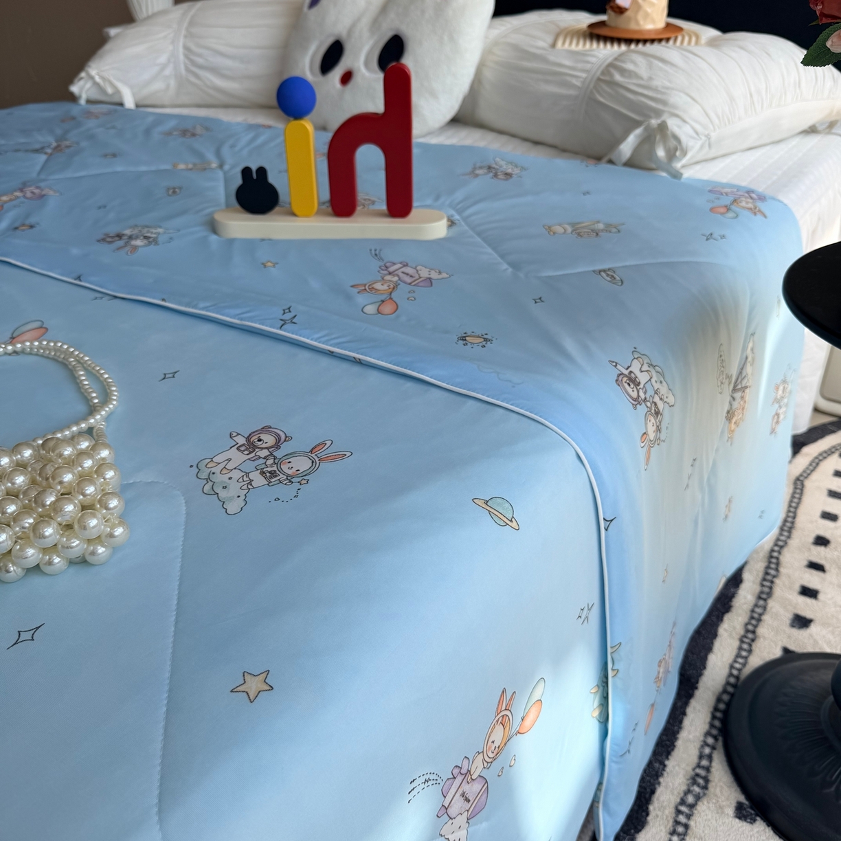 91家纺网 家纺一手货源 找家纺 莱豫家纺 2026春夏新款A类凉感小冰皮夏凉被夏被空调被 宇航员