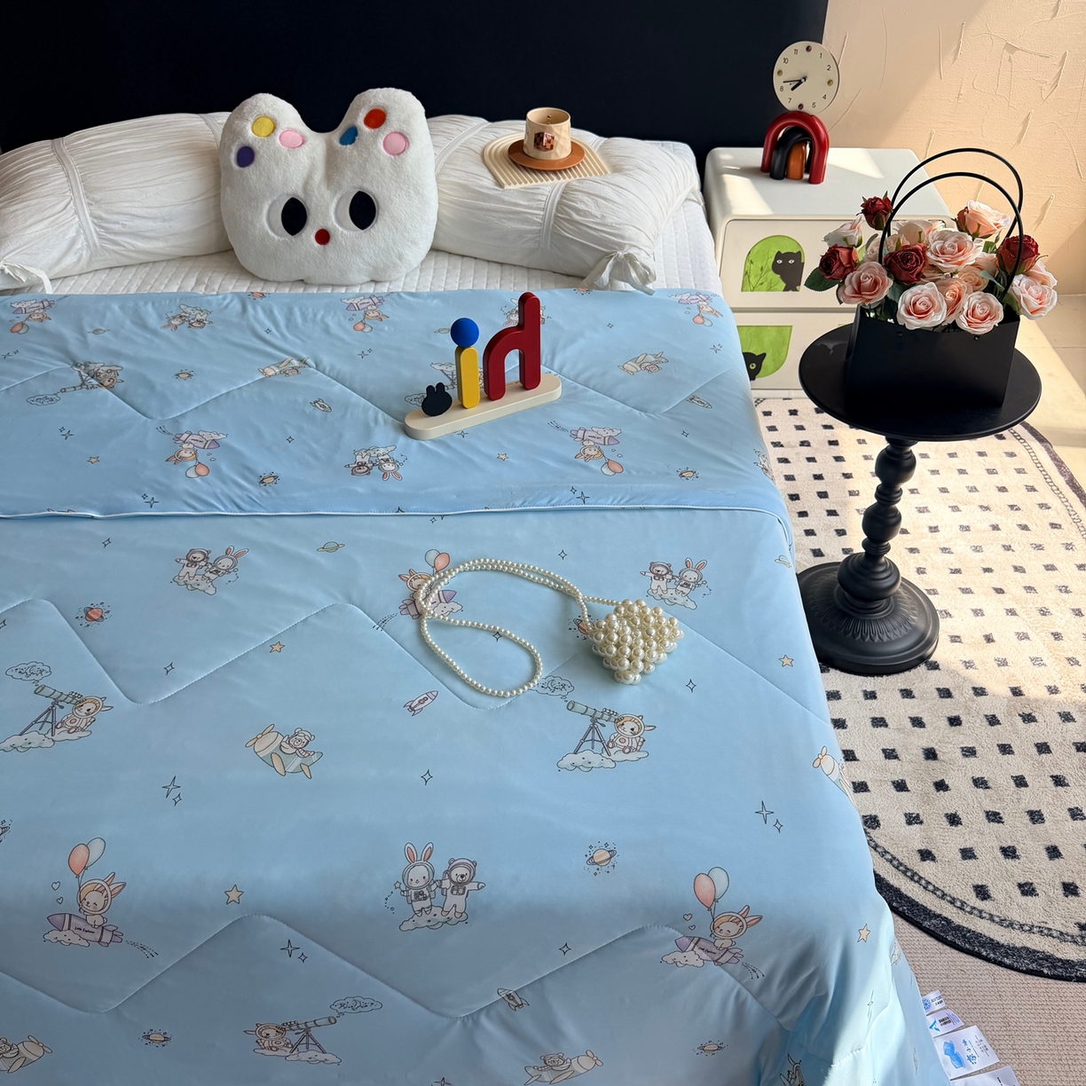 91家纺网 家纺一手货源 找家纺 莱豫家纺 2026春夏新款A类凉感小冰皮夏凉被夏被空调被 宇航员