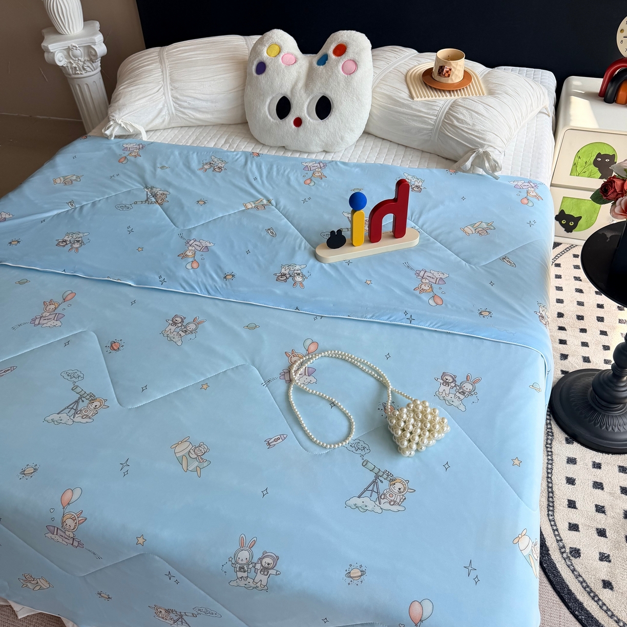 91家纺网 家纺一手货源 找家纺 莱豫家纺 2026春夏新款A类凉感小冰皮夏凉被夏被空调被 宇航员