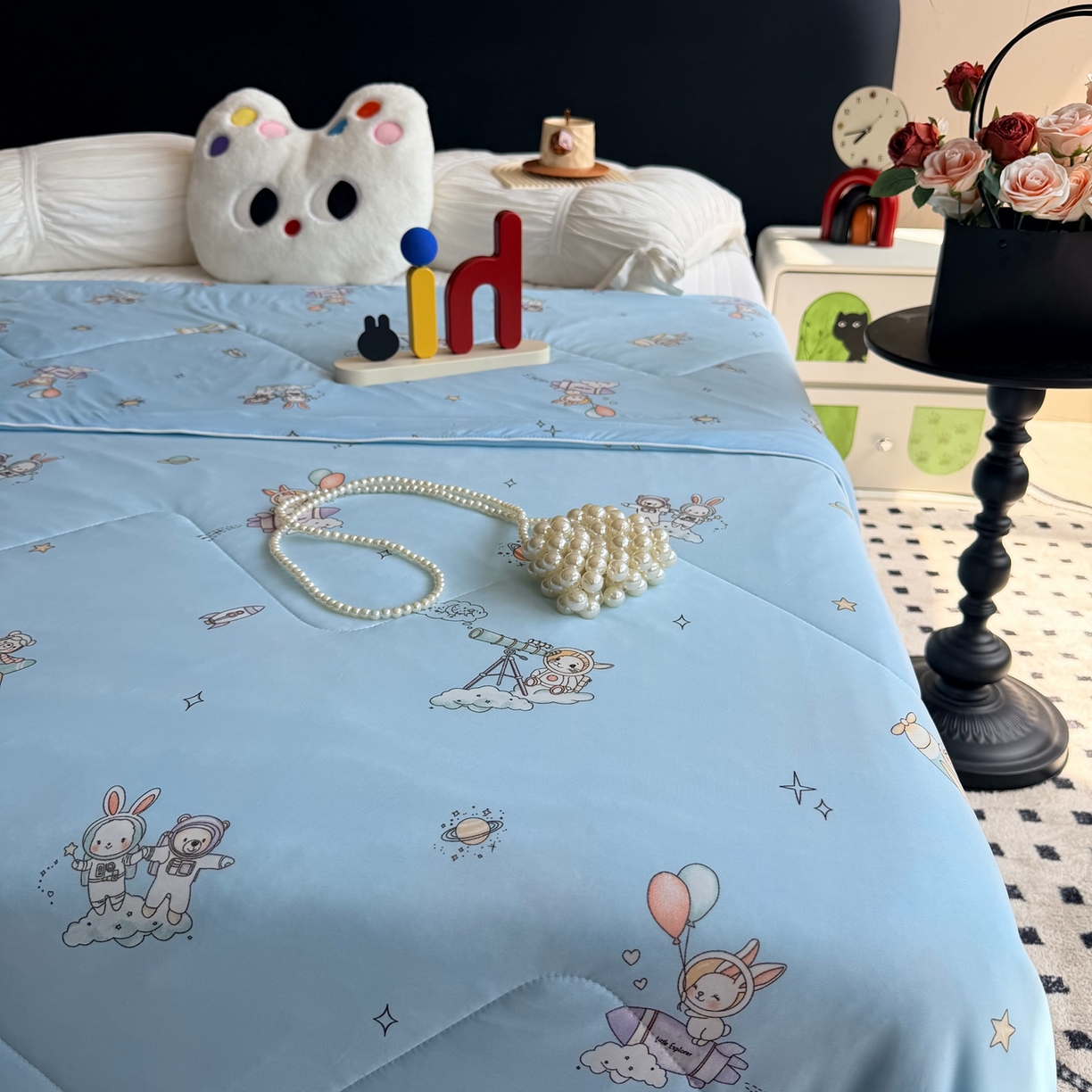 91家纺网 家纺一手货源 找家纺 莱豫家纺 2026春夏新款A类凉感小冰皮夏凉被夏被空调被 宇航员