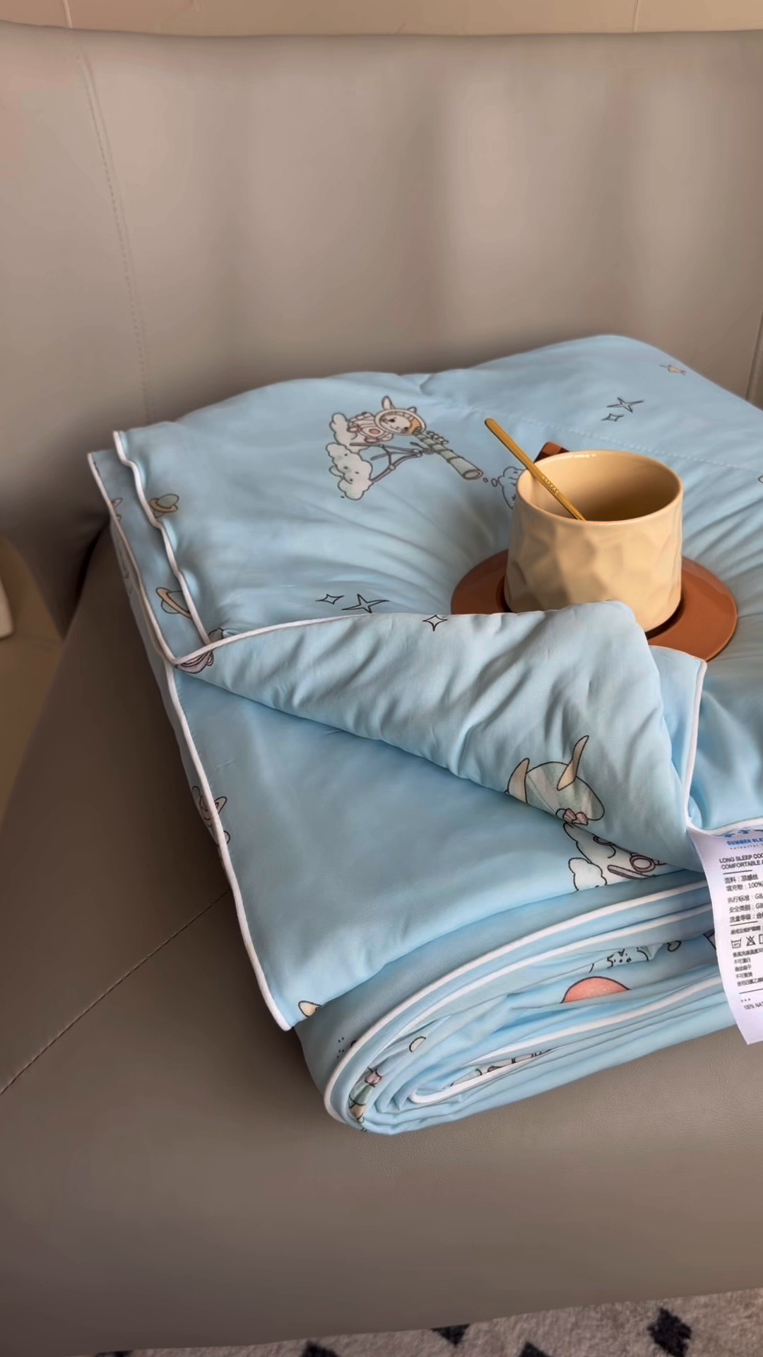 91家纺网 家纺一手货源 找家纺 莱豫家纺 2026春夏新款A类凉感小冰皮夏凉被夏被空调被 宇航员