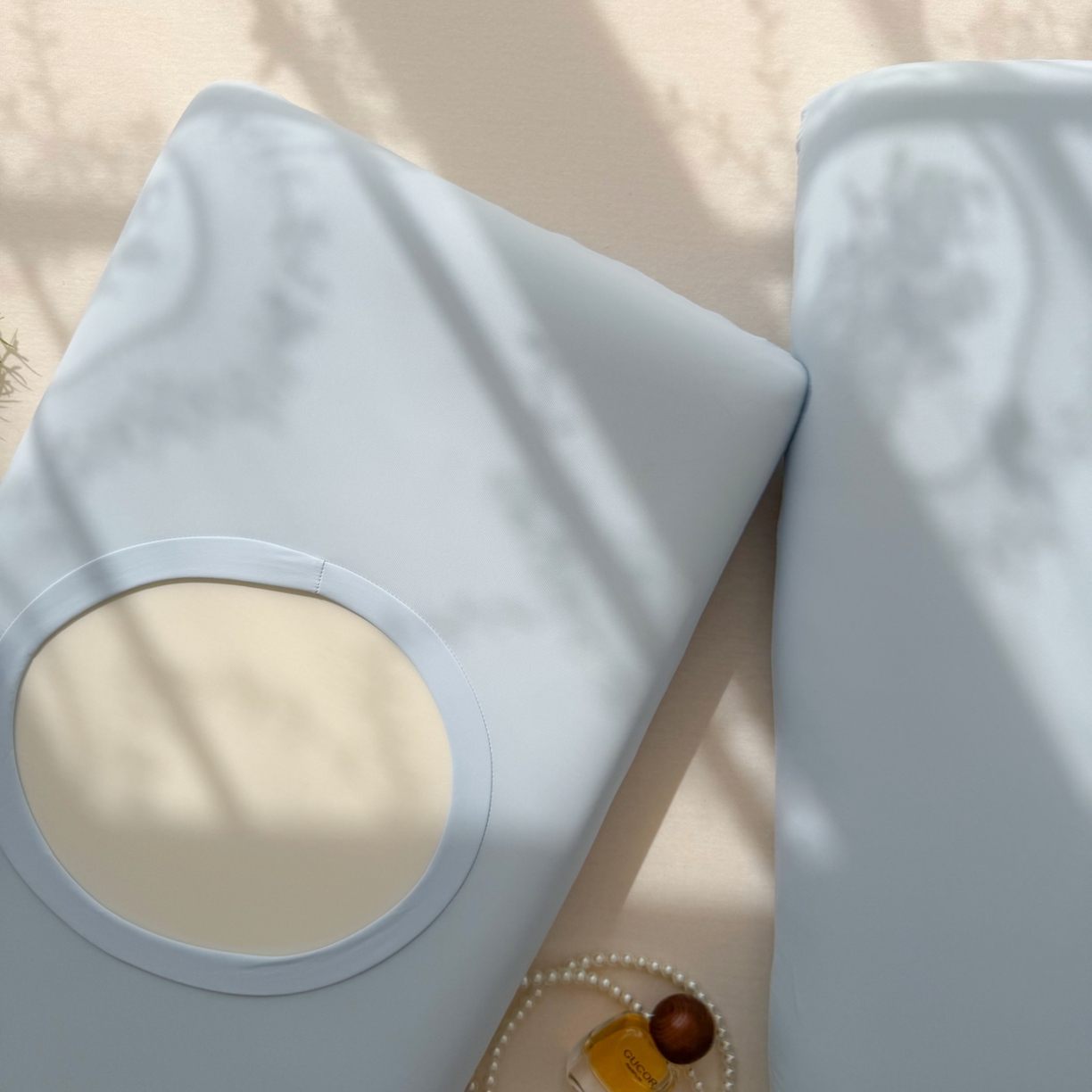 91家纺网 家纺一手货源 找家纺 （总）百寐 2026新款夏季凉感冰皮星球深睡pro枕芯42*70保护套锦氨枕套纯色奶油色