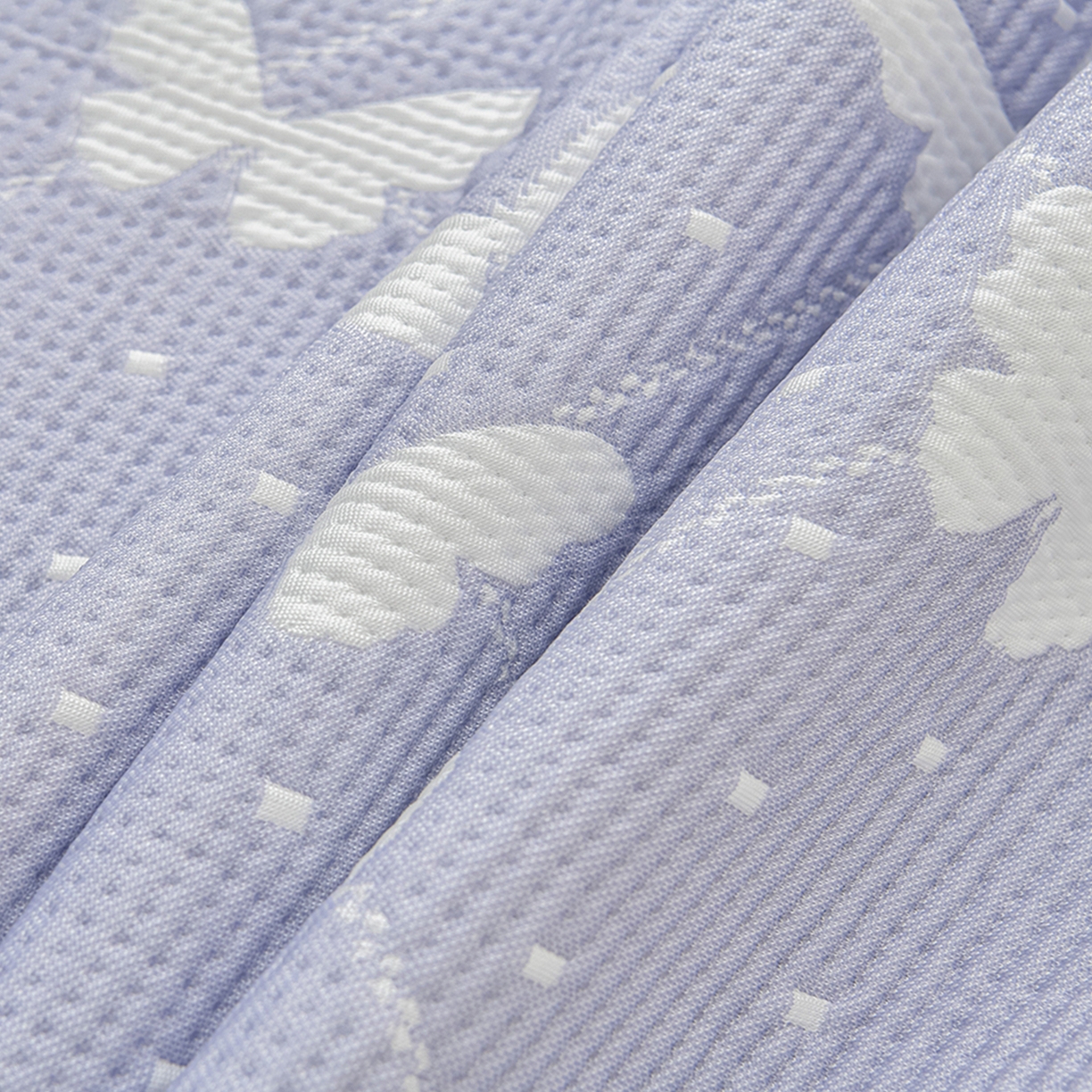 91家纺网 家纺一手货源 找家纺 绘萱家居 2026春夏新款530克PE100%提花冰凉豆豆床裙款凉席席子空调软席 蝶儿轻舞-紫