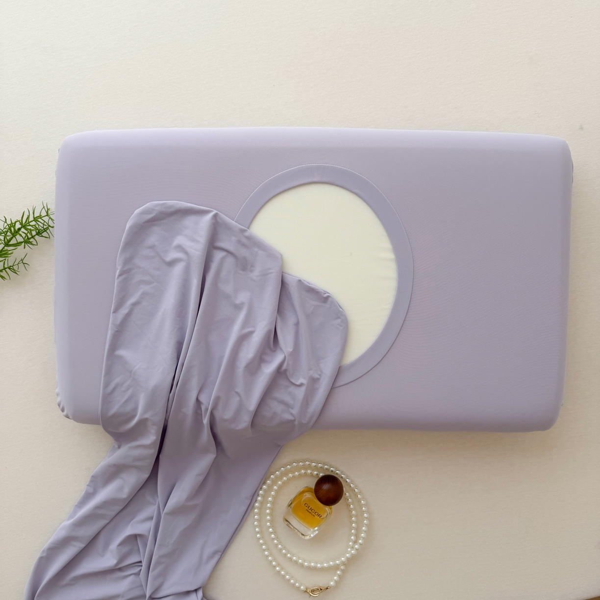 91家纺网 家纺一手货源 找家纺 （总）百寐 2026新款夏季凉感冰皮星球深睡pro枕芯42*70保护套锦氨枕套纯色奶油色