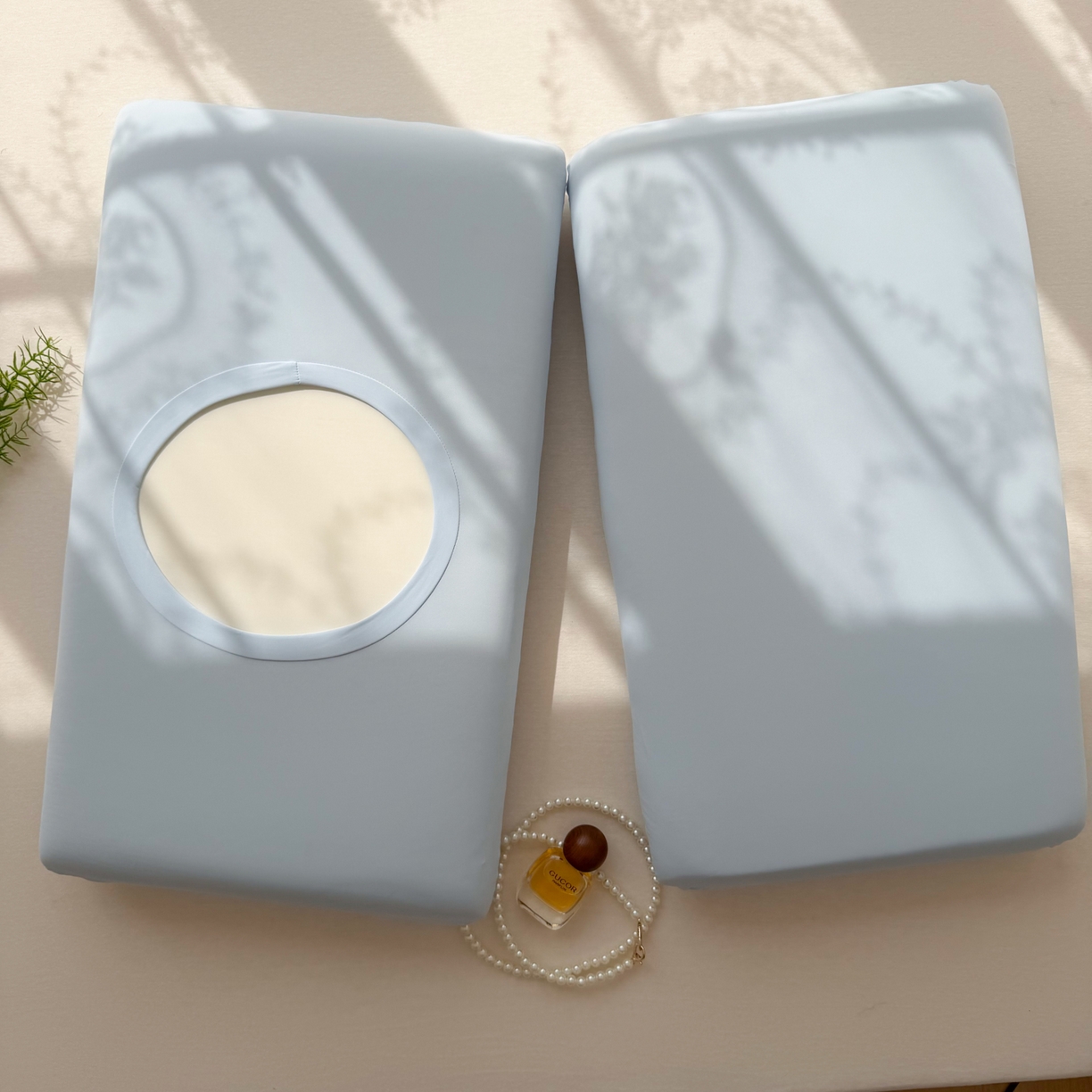 91家纺网 家纺一手货源 找家纺 百寐 2026新款夏季凉感冰皮星球深睡pro枕芯42*70保护套锦氨枕套纯色奶油色 冰皮枕套-晴天蓝