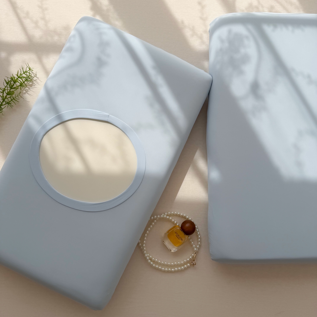 91家纺网 家纺一手货源 找家纺 百寐 2026新款夏季凉感冰皮星球深睡pro枕芯42*70保护套锦氨枕套纯色奶油色 冰皮枕套-晴天蓝