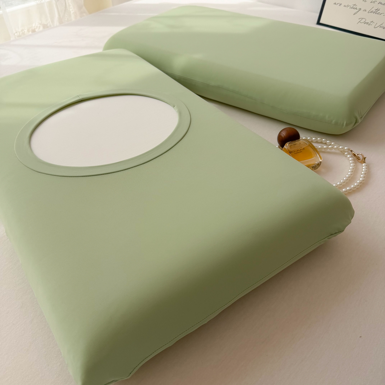 91家纺网 家纺一手货源 找家纺 百寐 2026新款夏季凉感冰皮星球深睡pro枕芯42*70保护套锦氨枕套纯色奶油色 冰皮枕套-橄榄绿