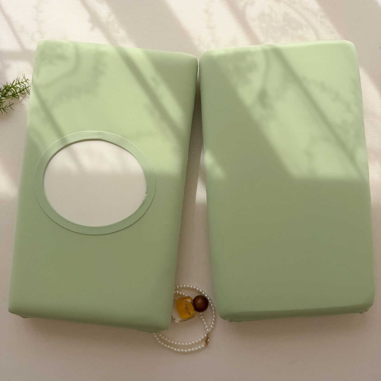 91家纺网 家纺一手货源 找家纺 百寐 2026新款夏季凉感冰皮星球深睡pro枕芯42*70保护套锦氨枕套纯色奶油色 冰皮枕套-橄榄绿