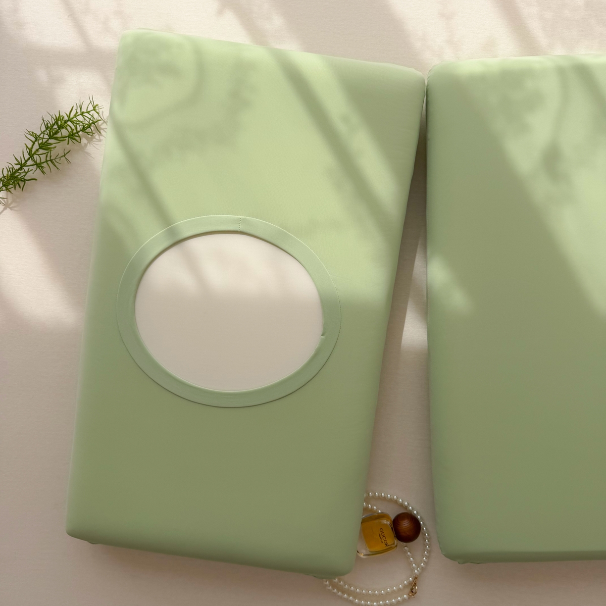 91家纺网 家纺一手货源 找家纺 百寐 2026新款夏季凉感冰皮星球深睡pro枕芯42*70保护套锦氨枕套纯色奶油色 冰皮枕套-橄榄绿