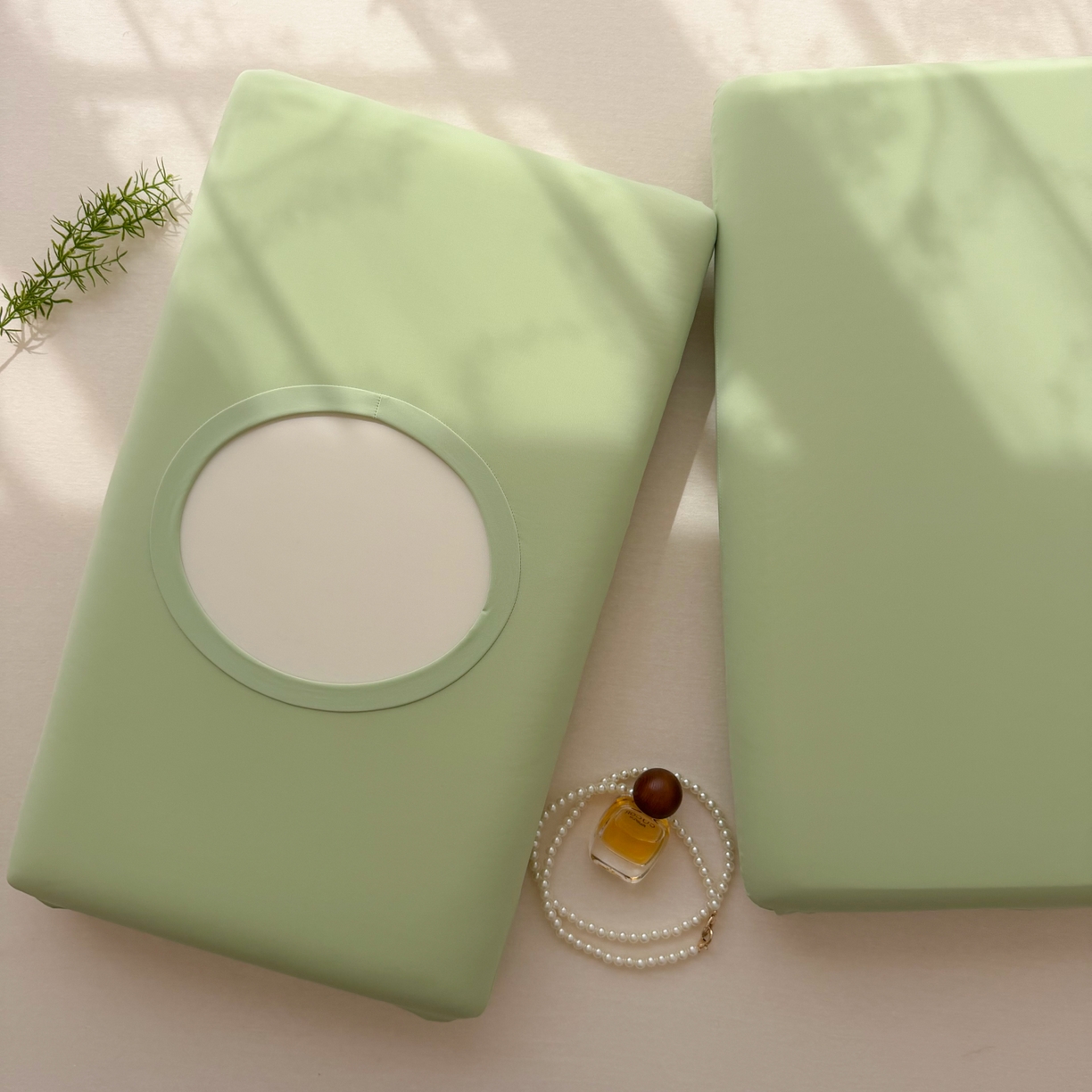 91家纺网 家纺一手货源 找家纺 百寐 2026新款夏季凉感冰皮星球深睡pro枕芯42*70保护套锦氨枕套纯色奶油色 冰皮枕套-橄榄绿