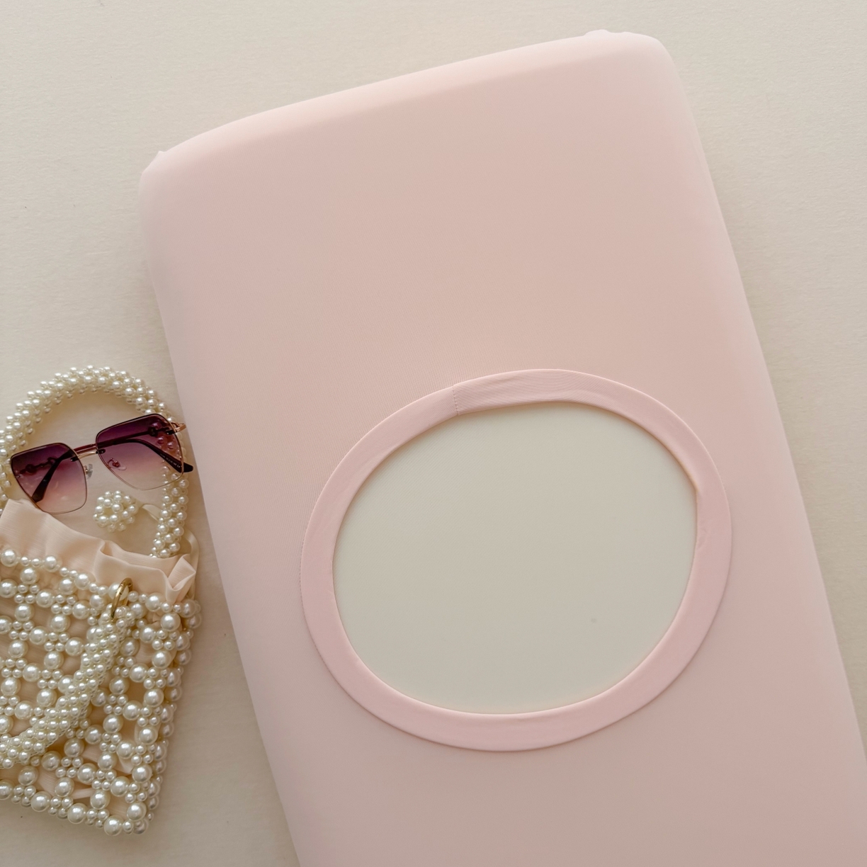 91家纺网 家纺一手货源 找家纺 百寐 2026新款夏季凉感冰皮星球深睡pro枕芯42*70保护套锦氨枕套纯色奶油色 冰皮枕套-公主粉