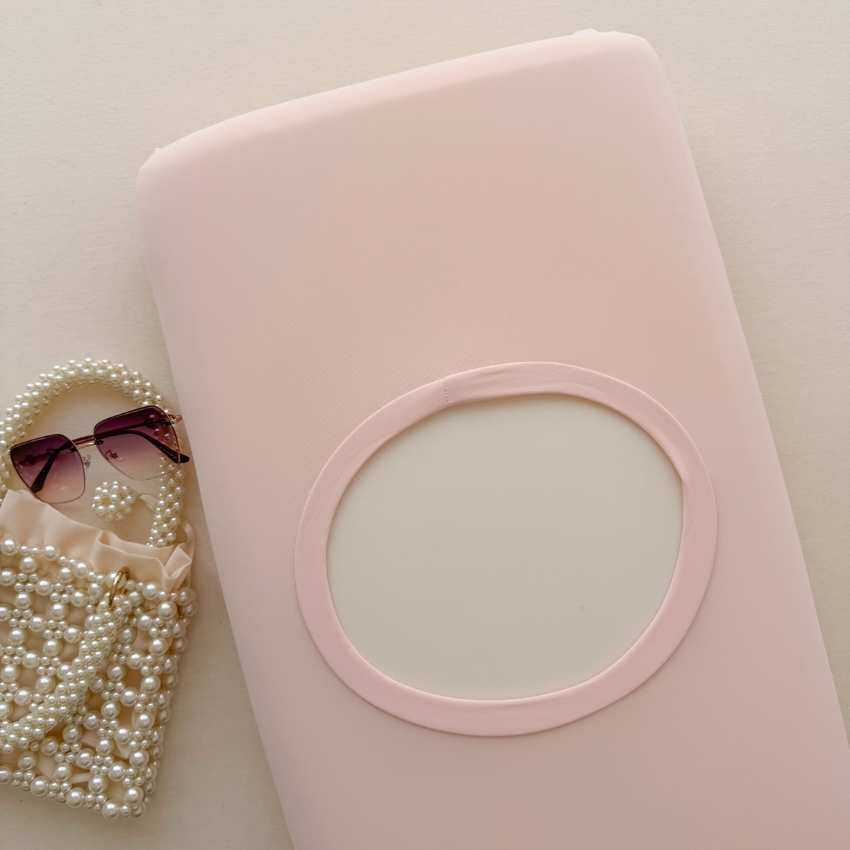 91家纺网 家纺一手货源 找家纺 百寐 2026新款夏季凉感冰皮星球深睡pro枕芯42*70保护套锦氨枕套纯色奶油色 冰皮枕套-公主粉