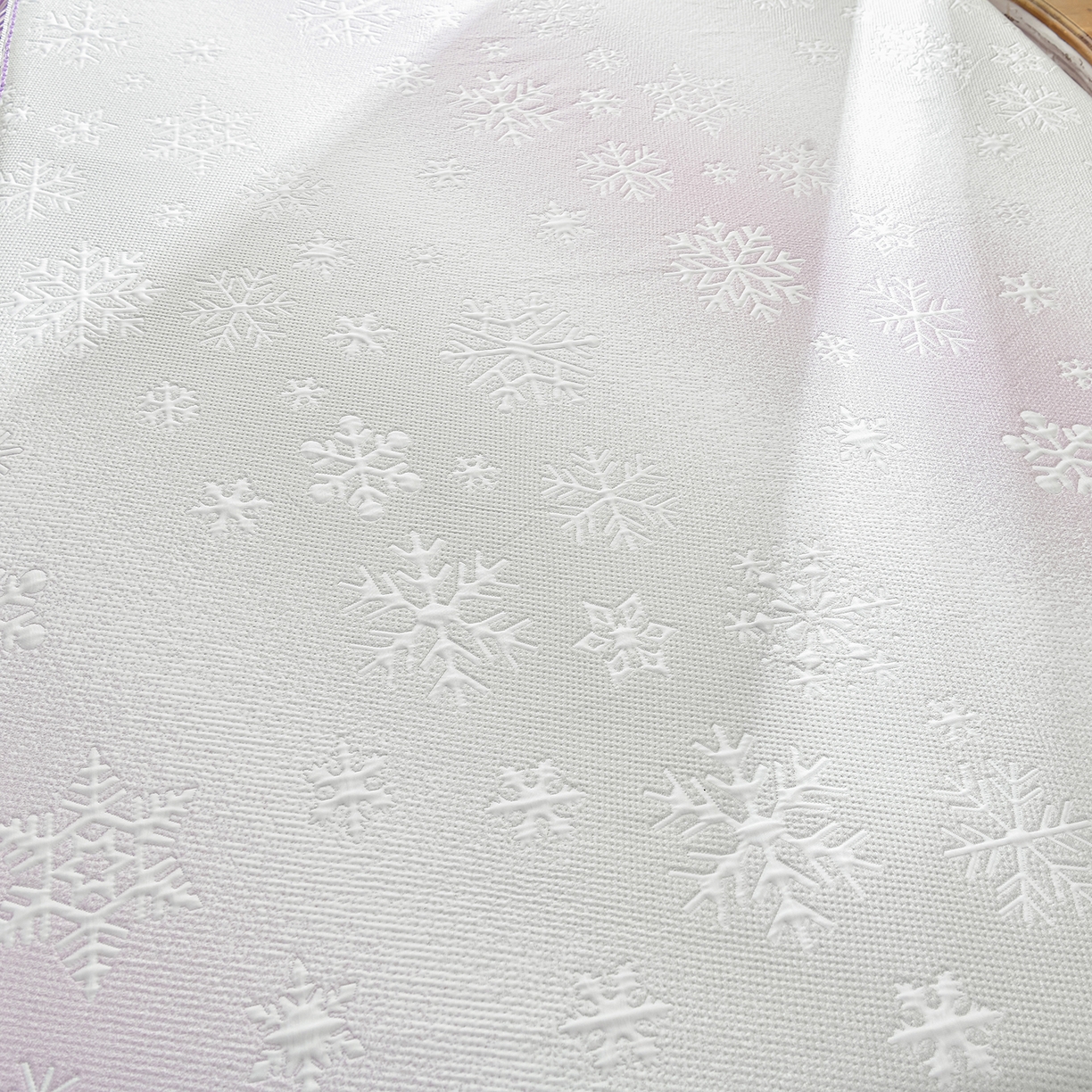 91家纺网 家纺一手货源 找家纺 绘萱家居 2026春夏新款530克PE100%提花冰凉豆豆床裙款凉席席子空调软席 渐变雪花-紫