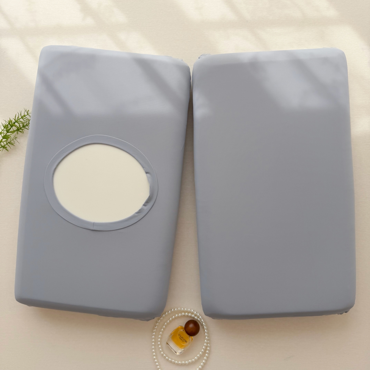 91家纺网 家纺一手货源 找家纺 百寐 2026新款夏季凉感冰皮星球深睡pro枕芯42*70保护套锦氨枕套纯色奶油色 冰皮枕套-松烟灰