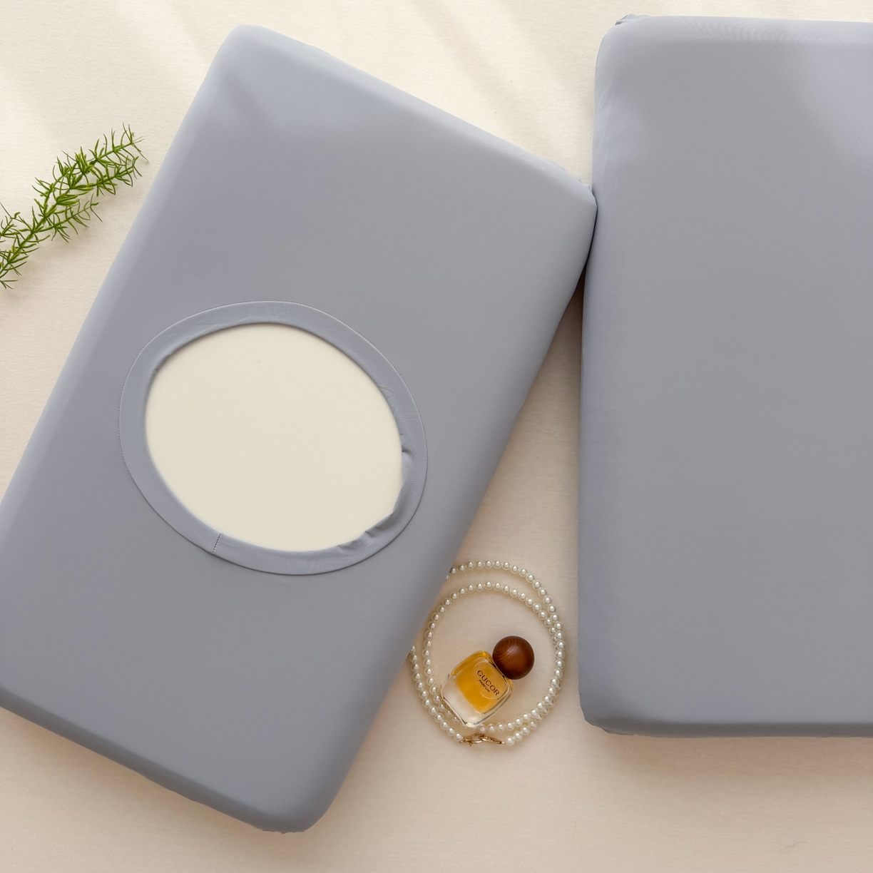 91家纺网 家纺一手货源 找家纺 百寐 2026新款夏季凉感冰皮星球深睡pro枕芯42*70保护套锦氨枕套纯色奶油色 冰皮枕套-松烟灰