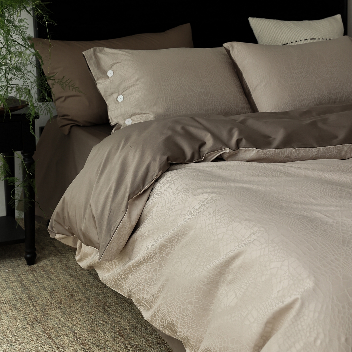 91家纺网 家纺一手货源 找家纺 （总）ONE TWO ONE 121 【控价商品】【提供买家秀】2026新款100s长绒棉提花款四件套全棉床上用品结婚四件套