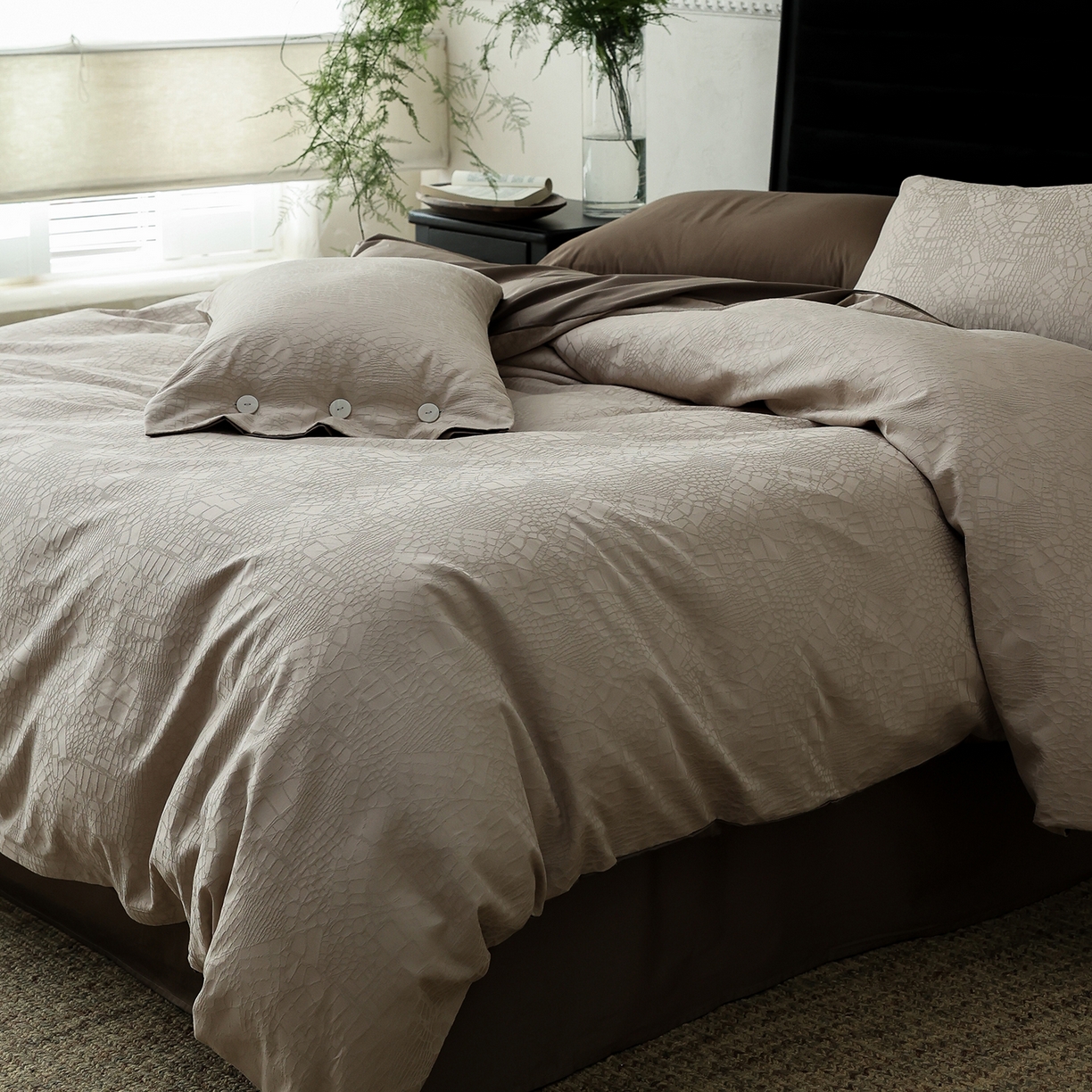 91家纺网 家纺一手货源 找家纺 （总）ONE TWO ONE 121 【控价商品】【提供买家秀】2026新款100s长绒棉提花款四件套全棉床上用品结婚四件套