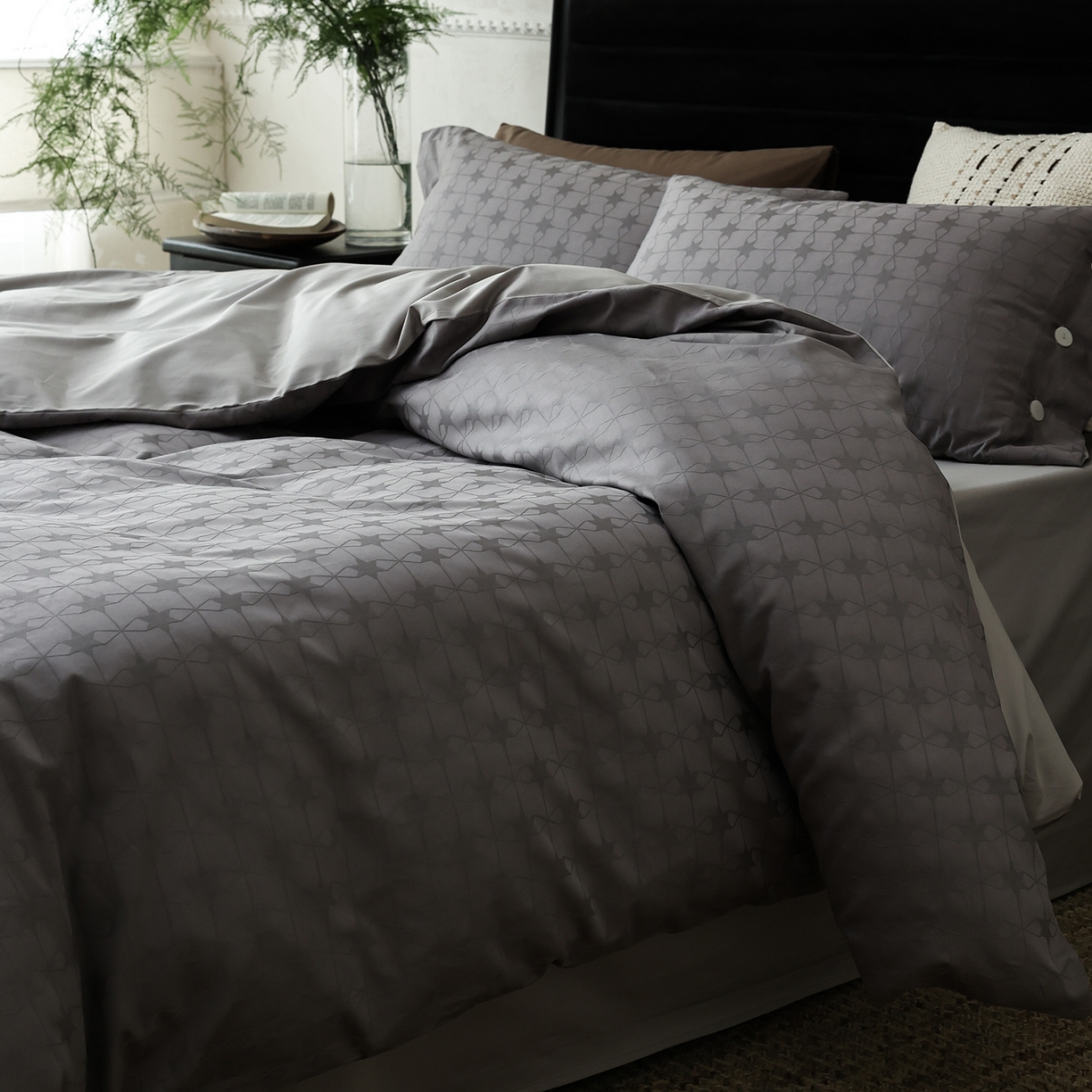 91家纺网 家纺一手货源 找家纺 ONE TWO ONE 121 【控价商品】【提供买家秀】2026新款100s长绒棉提花款四件套全棉床上用品结婚四件套 晞光星愿