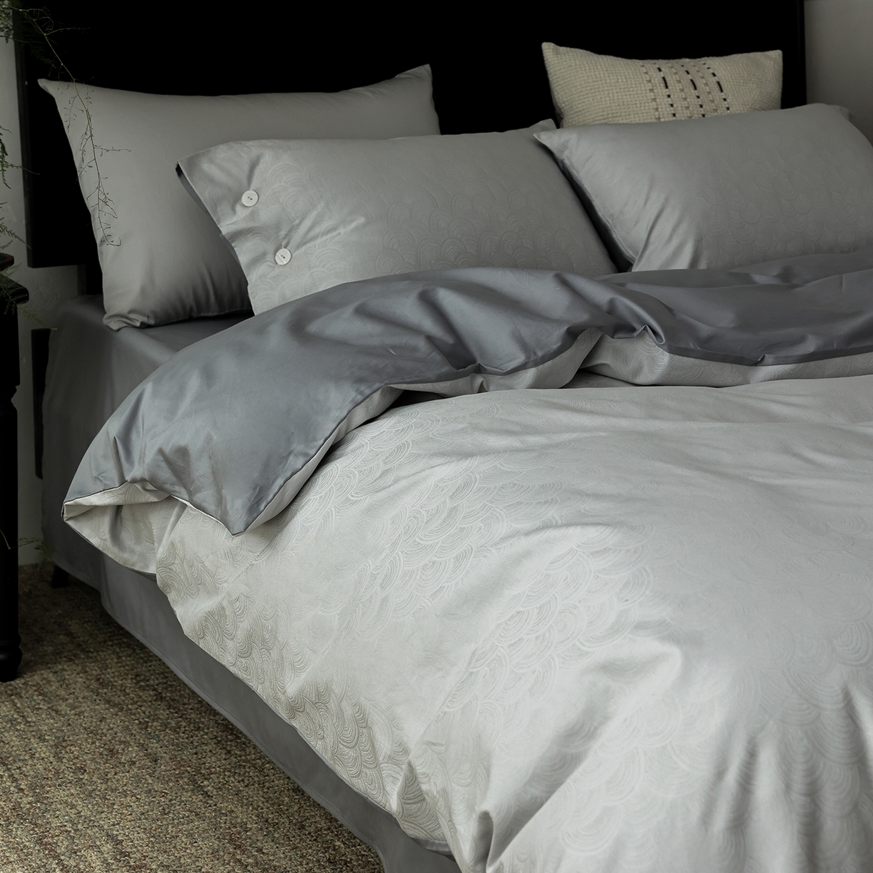 91家纺网 家纺一手货源 找家纺 ONE TWO ONE 121 【控价商品】【提供买家秀】2026新款100s长绒棉提花款四件套全棉床上用品结婚四件套 祥瑞纳福