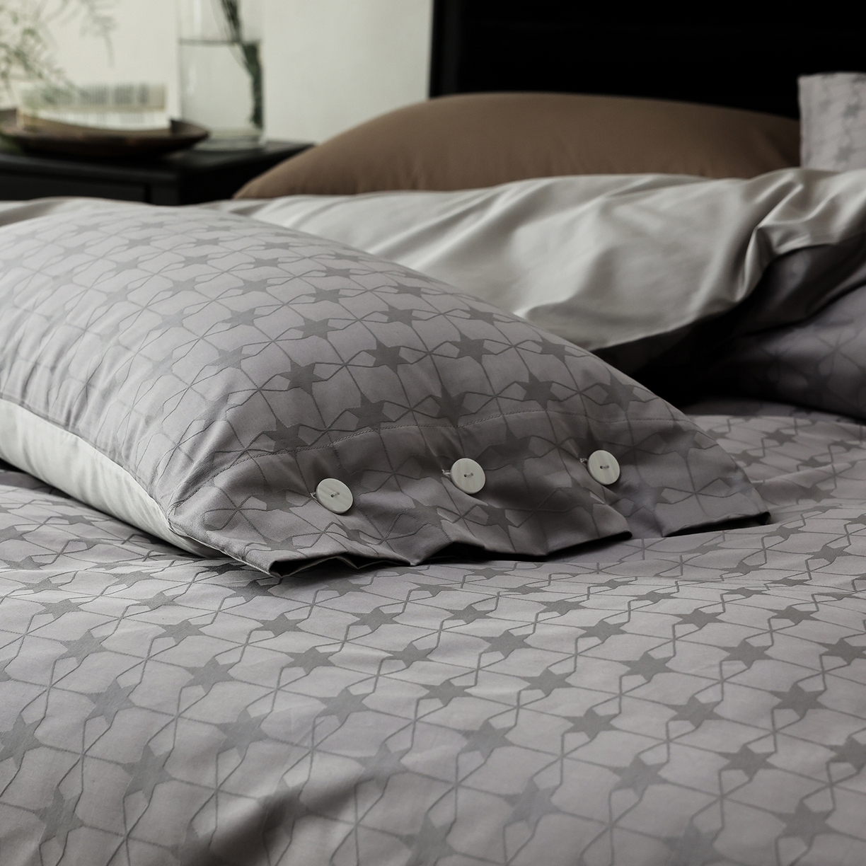 91家纺网 家纺一手货源 找家纺 ONE TWO ONE 121 【控价商品】【提供买家秀】2026新款100s长绒棉提花款四件套全棉床上用品结婚四件套 晞光星愿