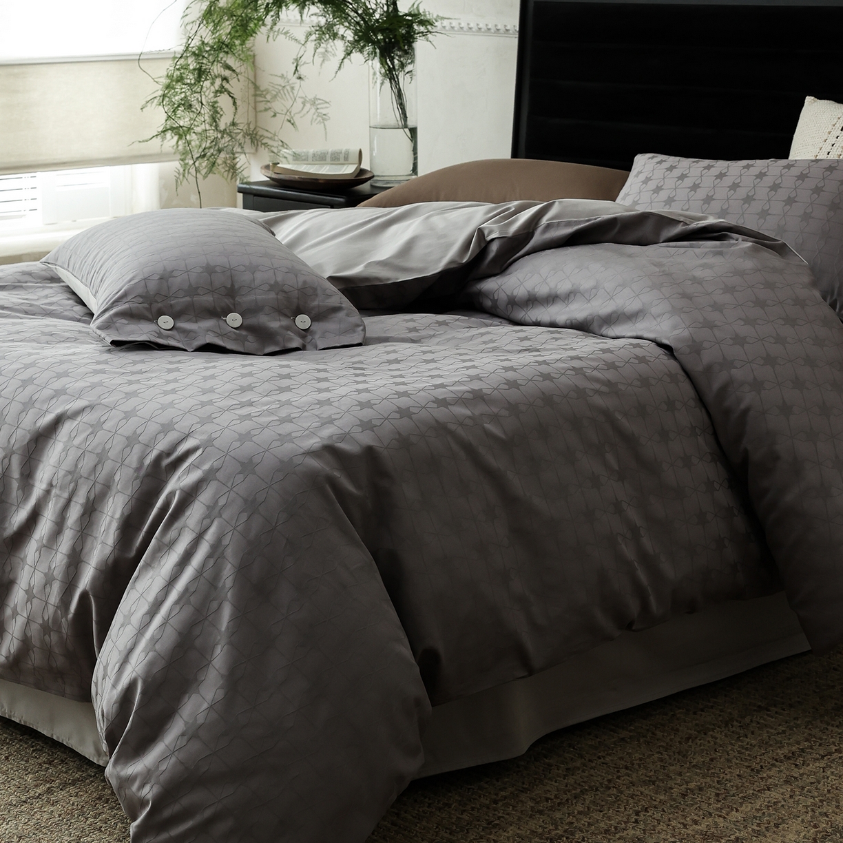 91家纺网 家纺一手货源 找家纺 ONE TWO ONE 121 【控价商品】【提供买家秀】2026新款100s长绒棉提花款四件套全棉床上用品结婚四件套 晞光星愿