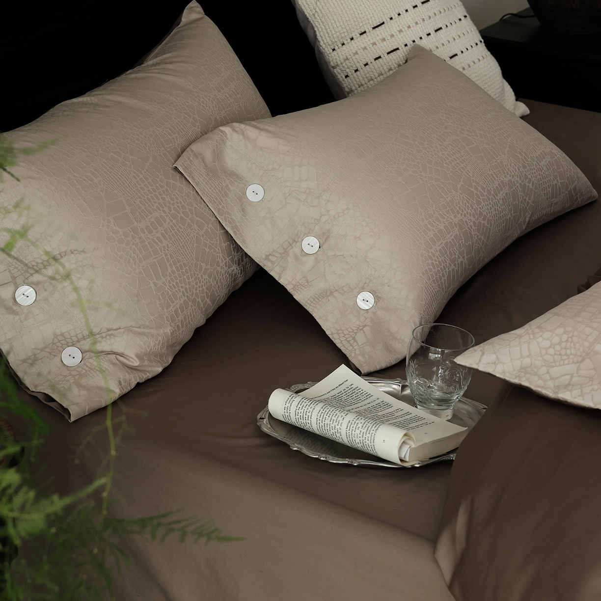 91家纺网 家纺一手货源 找家纺 ONE TWO ONE 121 【控价商品】【提供买家秀】2026新款100s长绒棉提花款四件套全棉床上用品结婚四件套 麦田落日