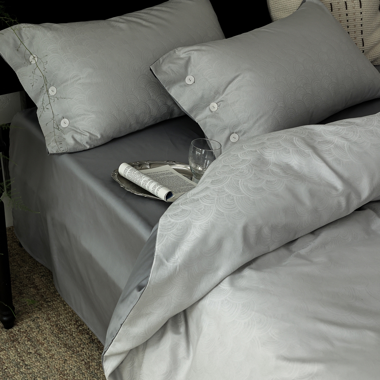 91家纺网 家纺一手货源 找家纺 ONE TWO ONE 121 【控价商品】【提供买家秀】2026新款100s长绒棉提花款四件套全棉床上用品结婚四件套 祥瑞纳福