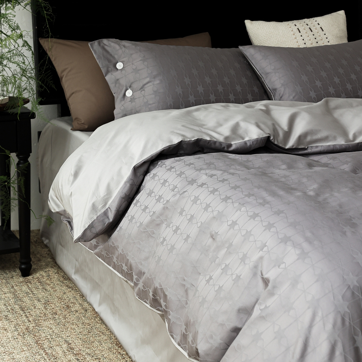 91家纺网 家纺一手货源 找家纺 ONE TWO ONE 121 【控价商品】【提供买家秀】2026新款100s长绒棉提花款四件套全棉床上用品结婚四件套 晞光星愿