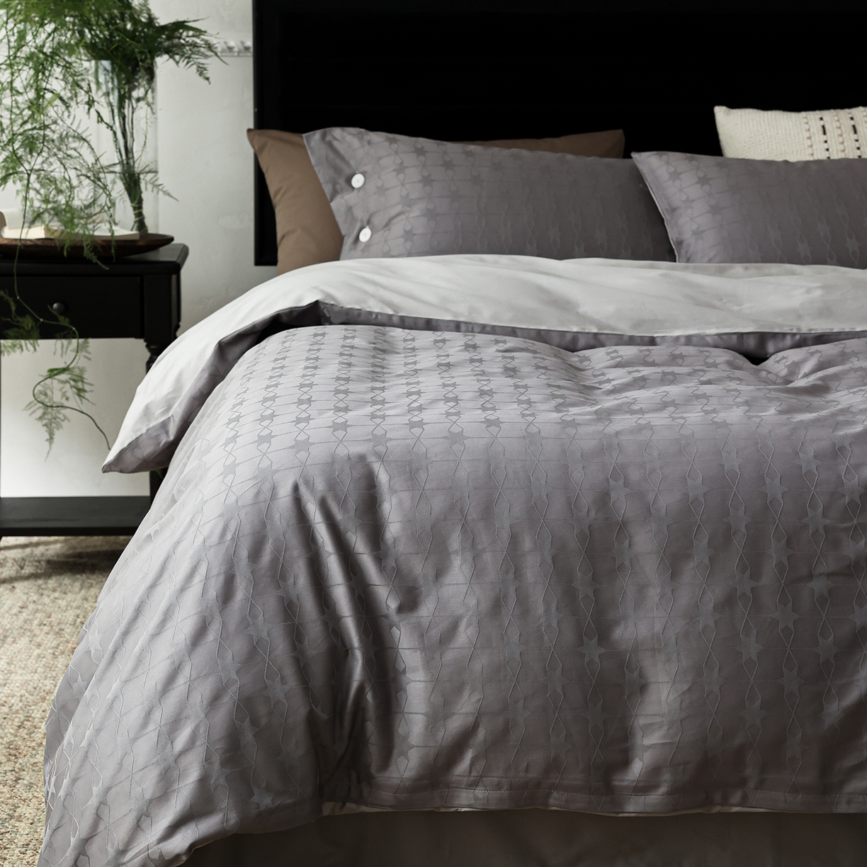 91家纺网 家纺一手货源 找家纺 ONE TWO ONE 121 【控价商品】【提供买家秀】2026新款100s长绒棉提花款四件套全棉床上用品结婚四件套 晞光星愿