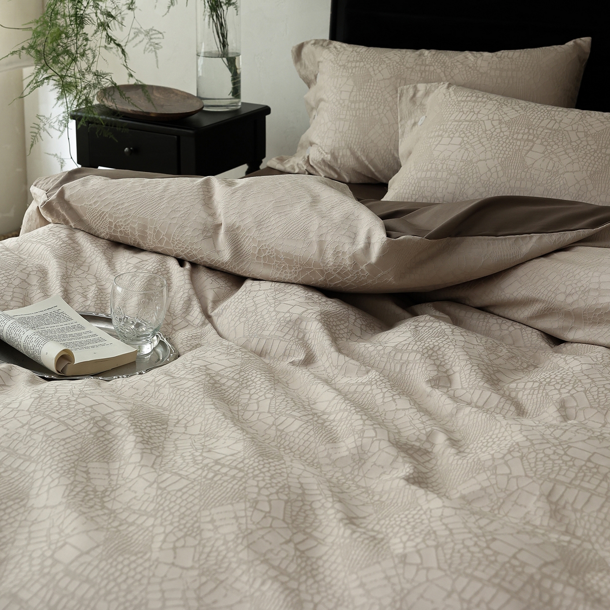 91家纺网 家纺一手货源 找家纺 ONE TWO ONE 121 【控价商品】【提供买家秀】2026新款100s长绒棉提花款四件套全棉床上用品结婚四件套 麦田落日