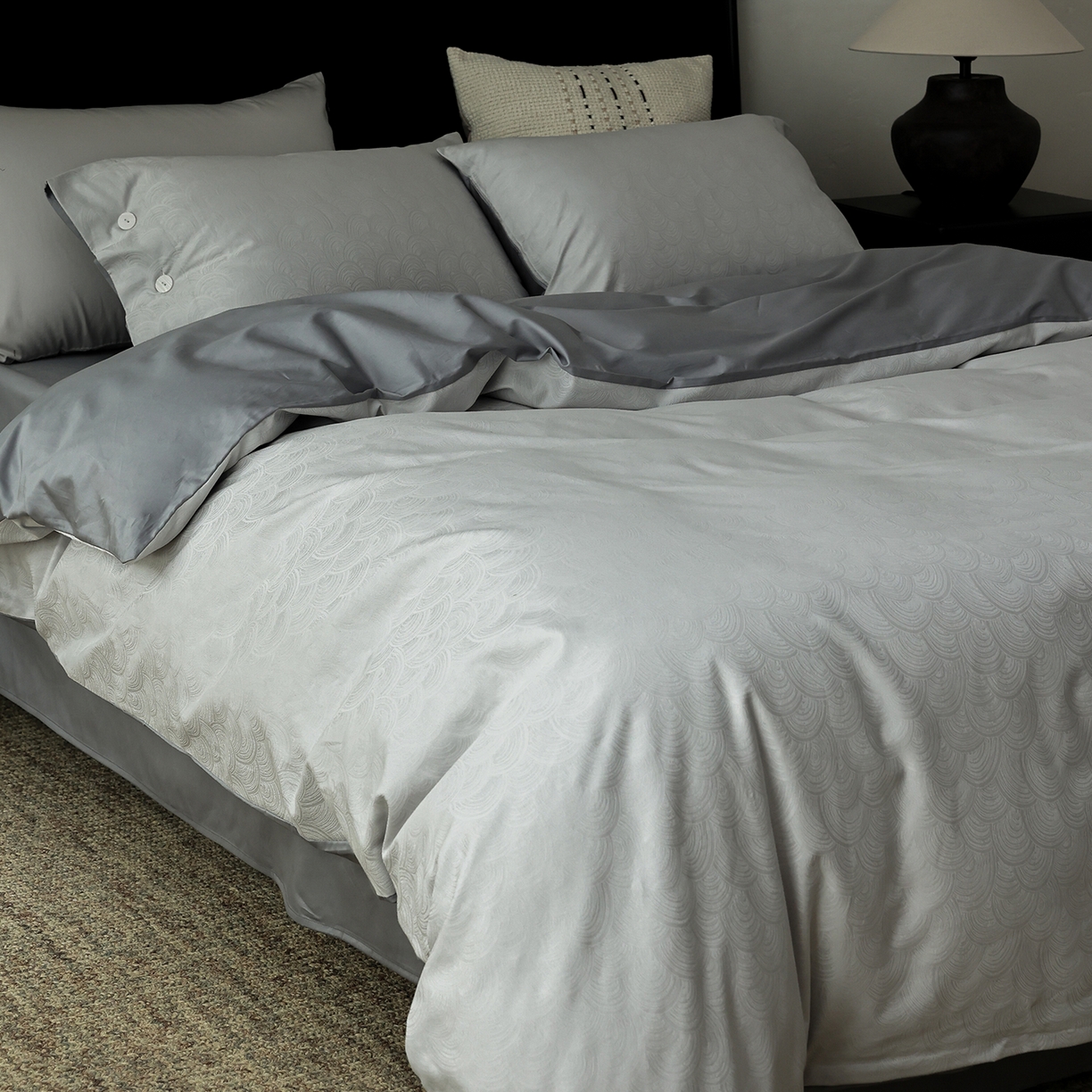 91家纺网 家纺一手货源 找家纺 ONE TWO ONE 121 【控价商品】【提供买家秀】2026新款100s长绒棉提花款四件套全棉床上用品结婚四件套 祥瑞纳福