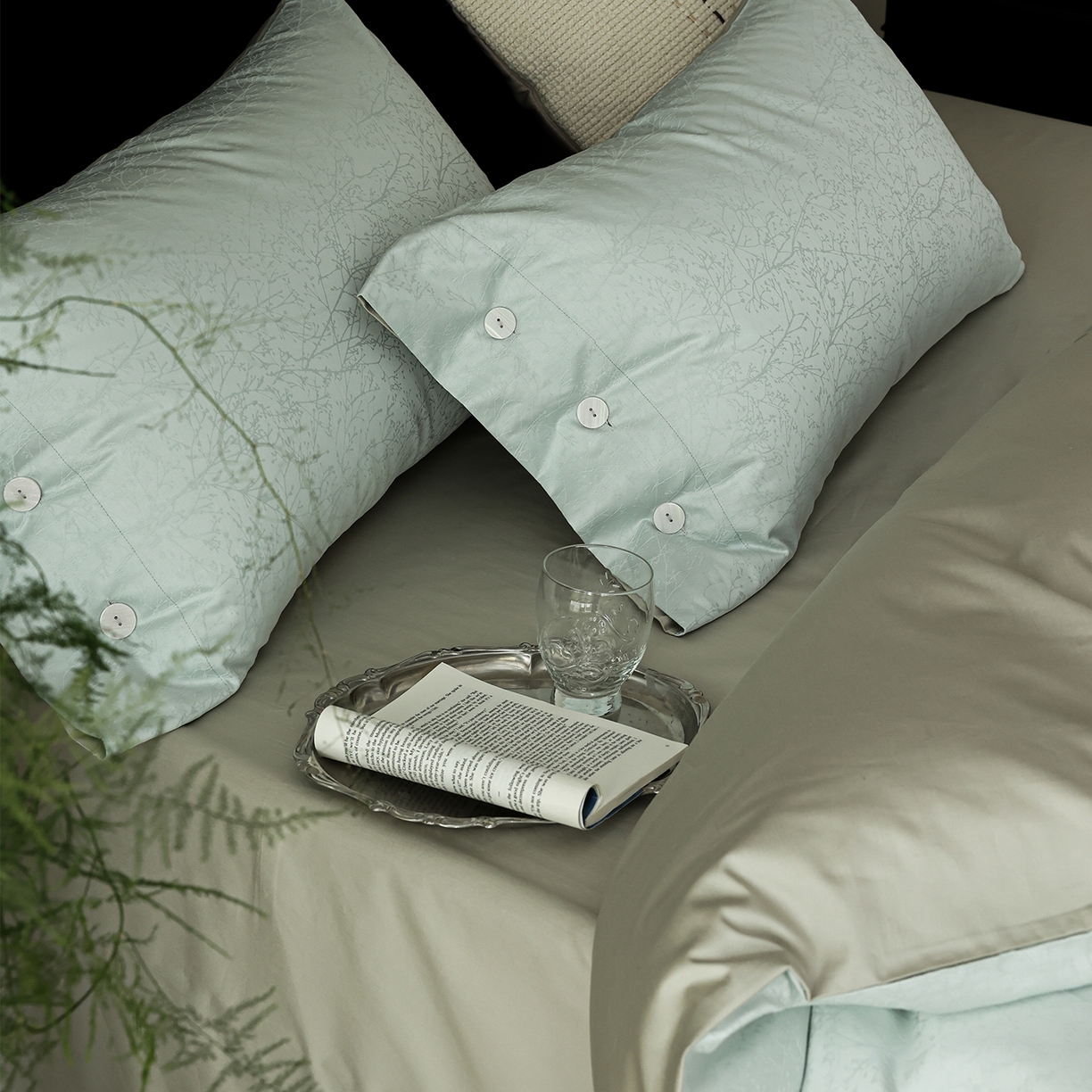 91家纺网 家纺一手货源 找家纺 ONE TWO ONE 121 【控价商品】【提供买家秀】2026新款100s长绒棉提花款四件套全棉床上用品结婚四件套 时光清浅