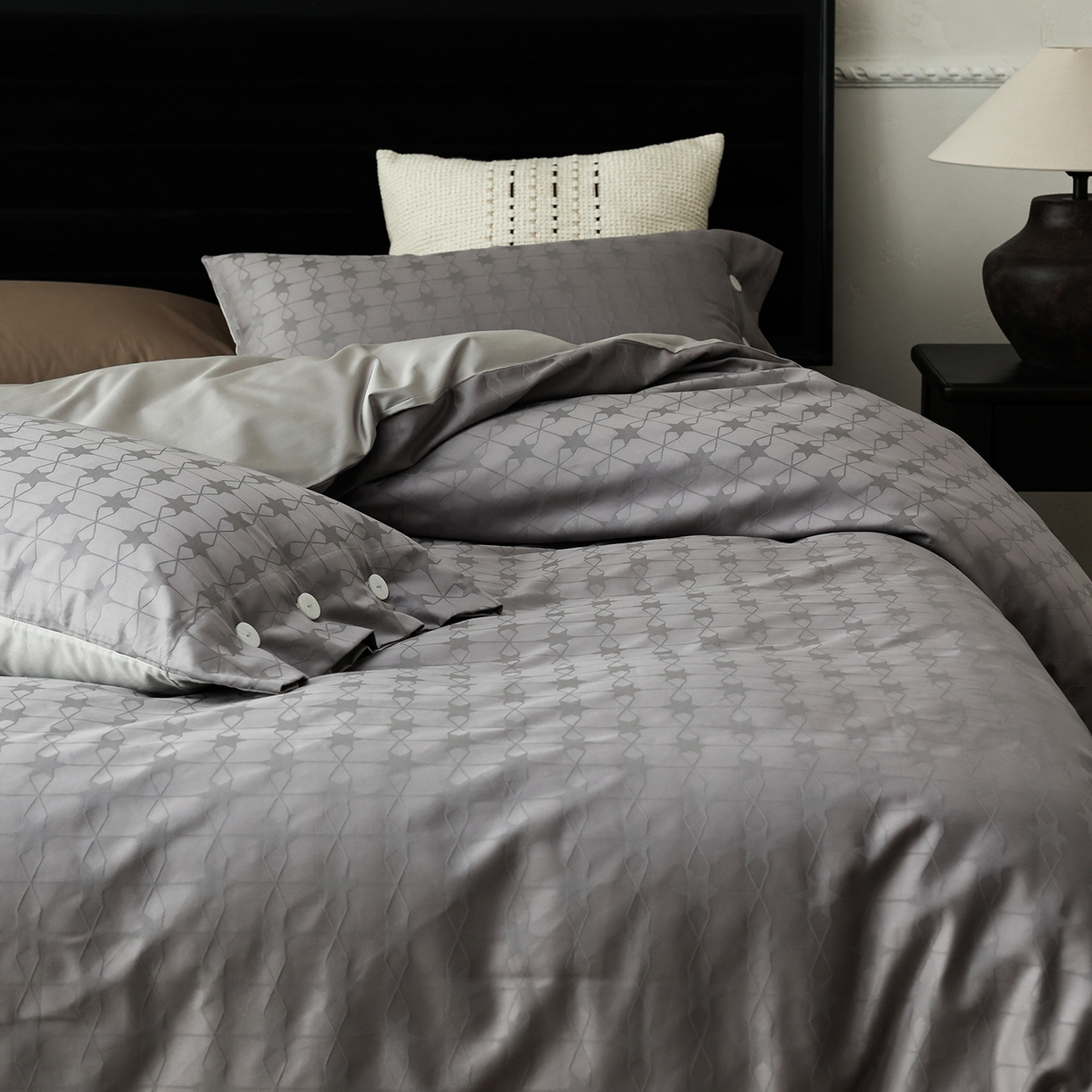 91家纺网 家纺一手货源 找家纺 ONE TWO ONE 121 【控价商品】【提供买家秀】2026新款100s长绒棉提花款四件套全棉床上用品结婚四件套 晞光星愿