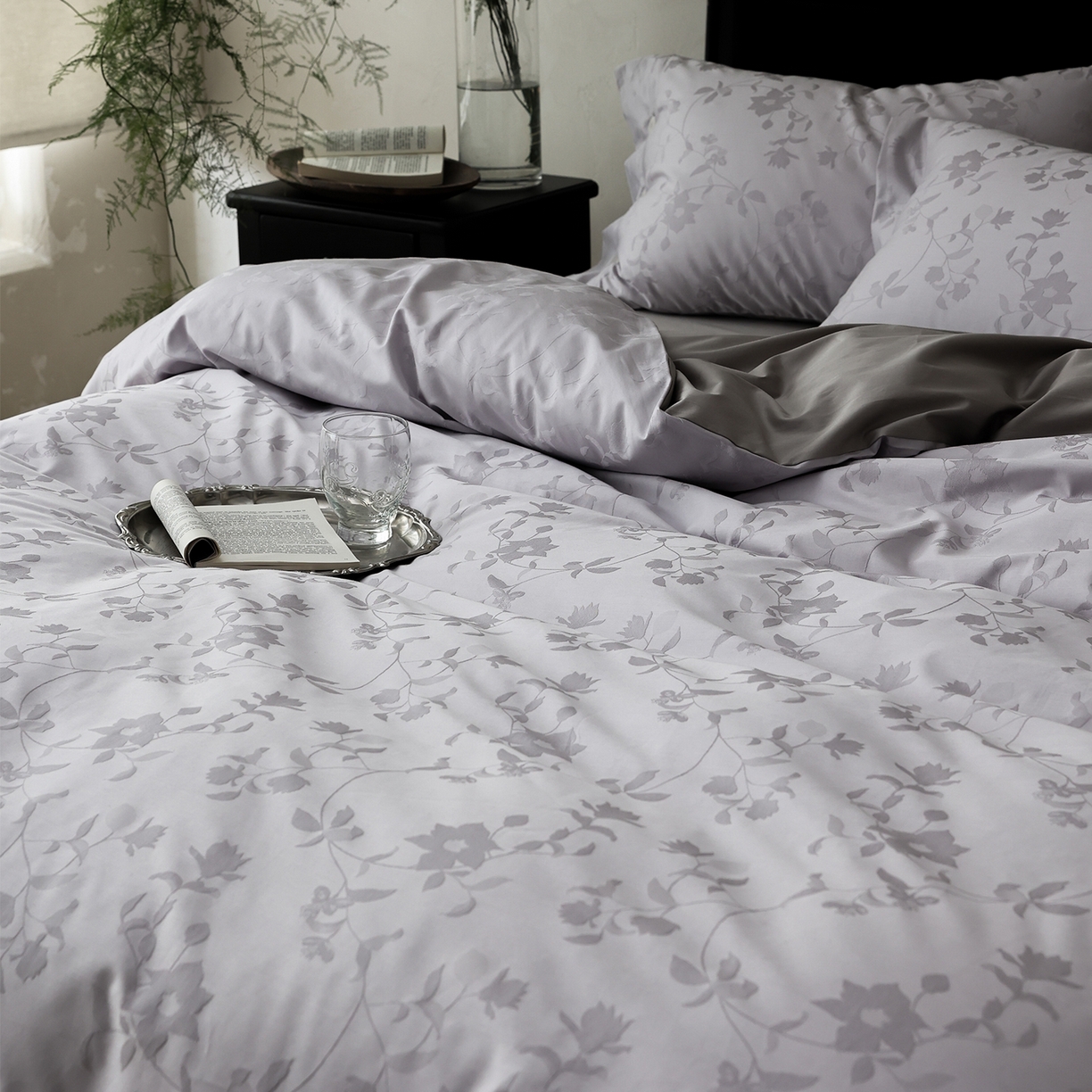 91家纺网 家纺一手货源 找家纺 ONE TWO ONE 121 【控价商品】【提供买家秀】2026新款100s长绒棉提花款四件套全棉床上用品结婚四件套 漫步春露