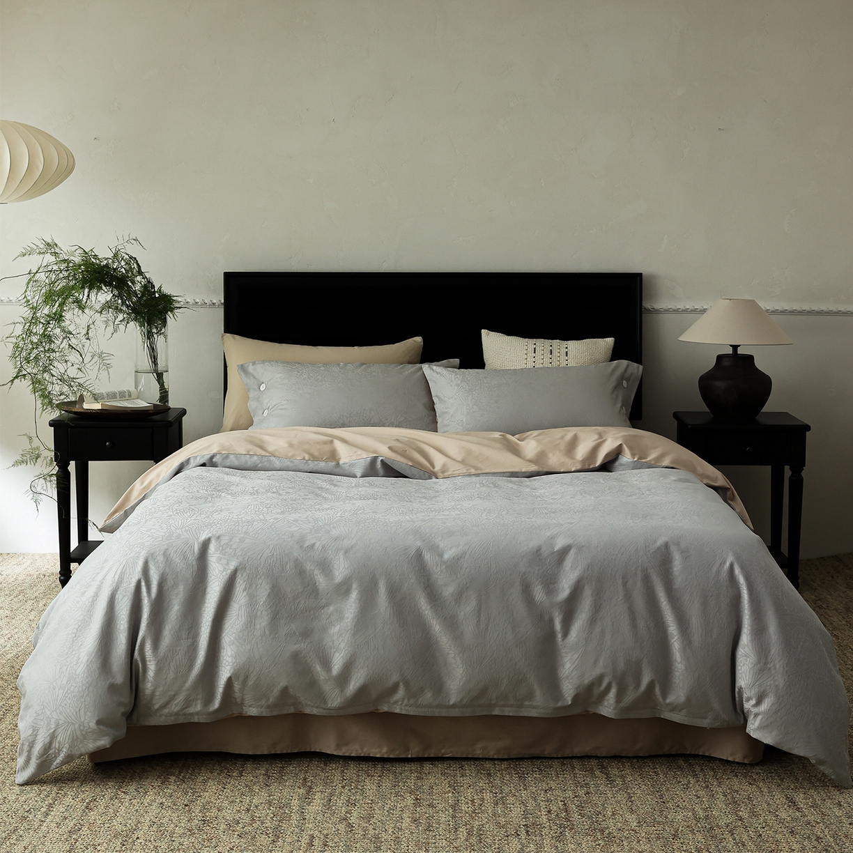 91家纺网 家纺一手货源 找家纺 ONE TWO ONE 121 【控价商品】【提供买家秀】2026新款100s长绒棉提花款四件套全棉床上用品结婚四件套 风之羽翼