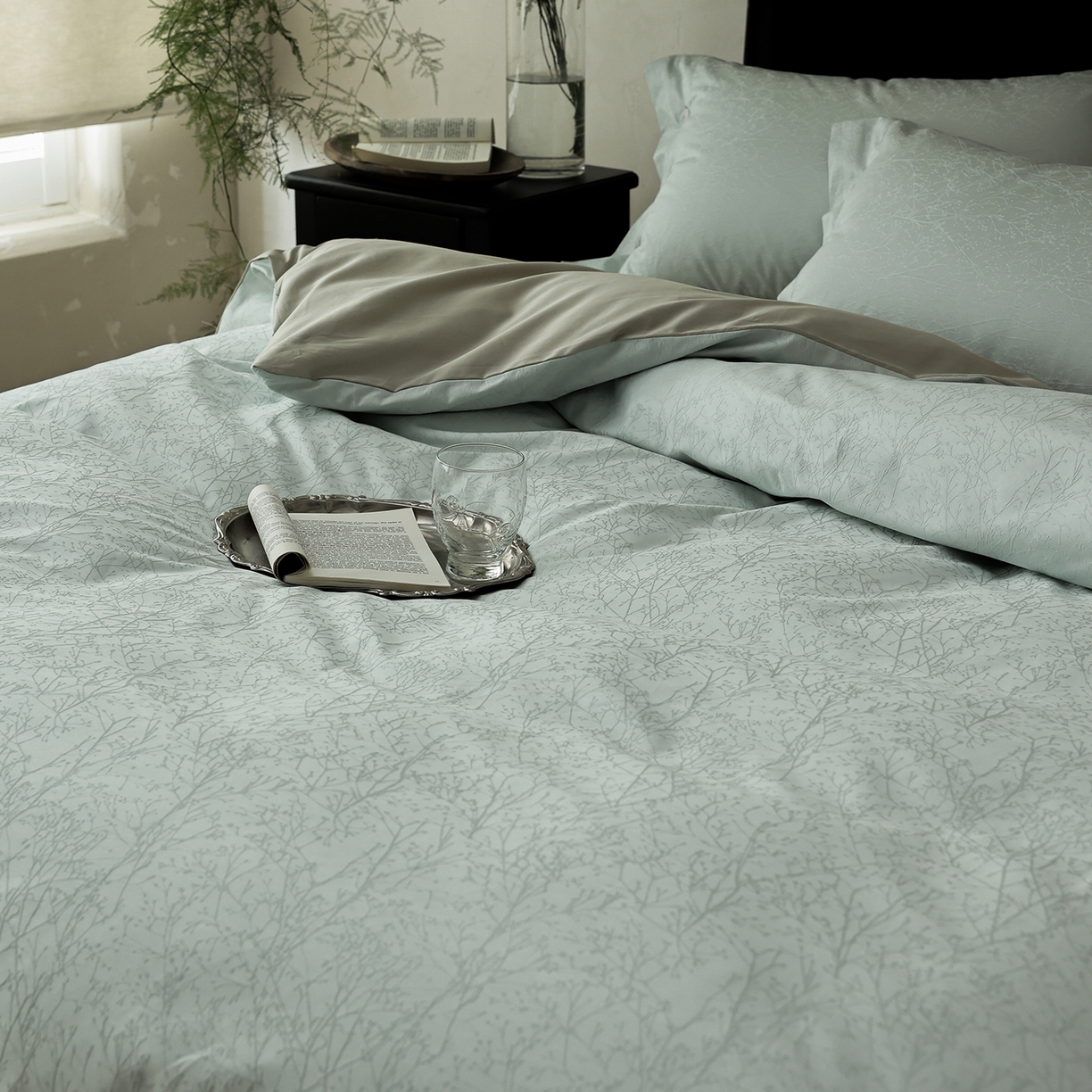 91家纺网 家纺一手货源 找家纺 ONE TWO ONE 121 【控价商品】【提供买家秀】2026新款100s长绒棉提花款四件套全棉床上用品结婚四件套 时光清浅