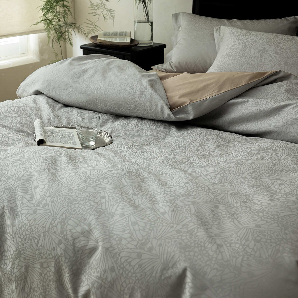 91家纺网 家纺一手货源 找家纺 ONE TWO ONE 121 【控价商品】【提供买家秀】2026新款100s长绒棉提花款四件套全棉床上用品结婚四件套 风之羽翼