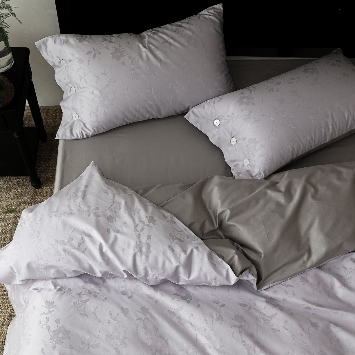 91家纺网 家纺一手货源 找家纺 ONE TWO ONE 121 【控价商品】【提供买家秀】2026新款100s长绒棉提花款四件套全棉床上用品结婚四件套 漫步春露