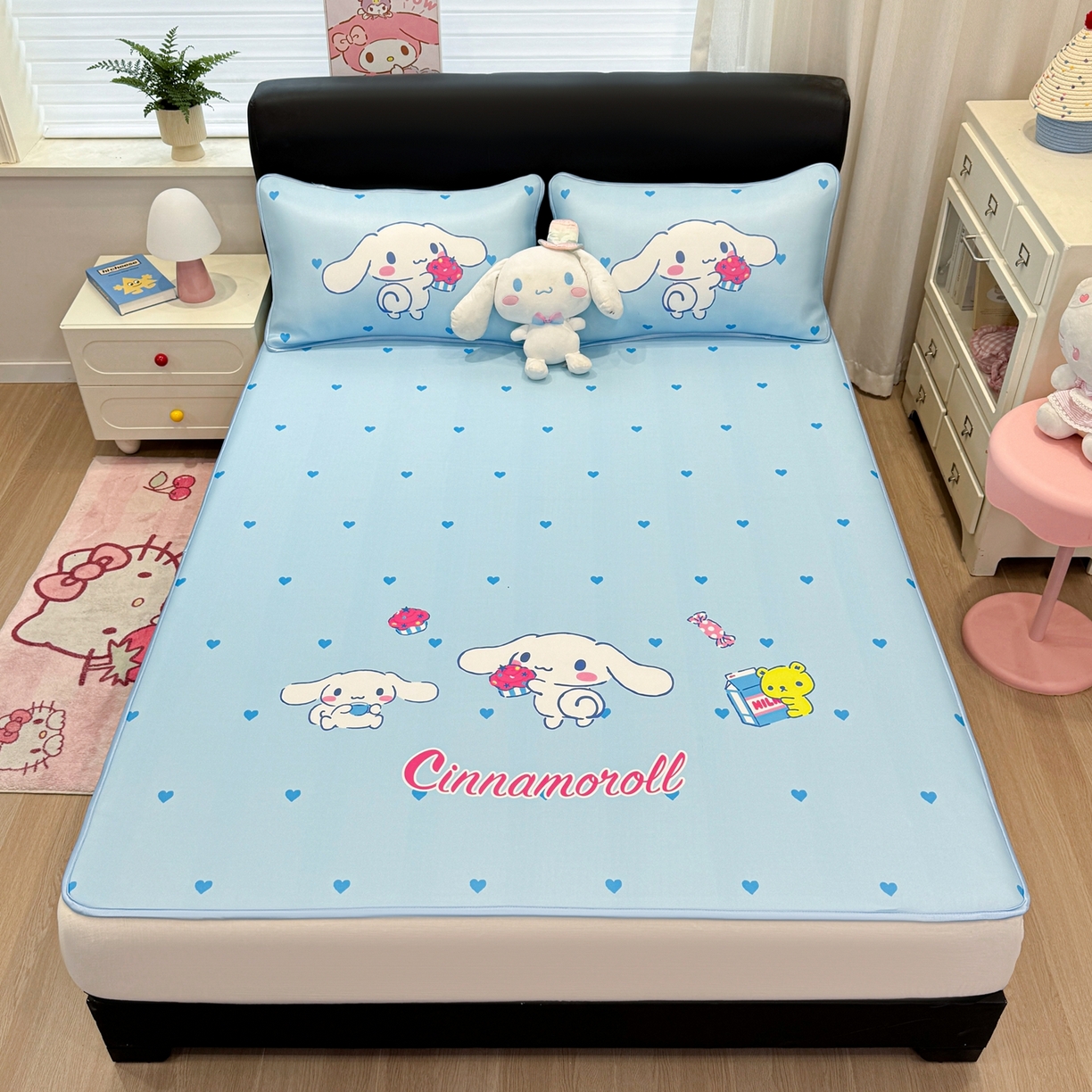 91家纺网 家纺一手货源 找家纺 博雅 2026三丽鸥大阪A类小冰皮数码印花凉席 小冰皮凉席-蛋糕玉桂狗