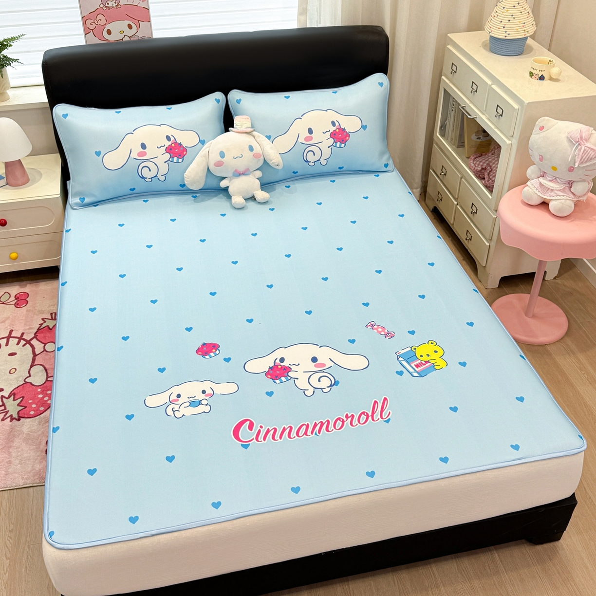 91家纺网 家纺一手货源 找家纺 博雅 2026三丽鸥大阪A类小冰皮数码印花凉席 小冰皮凉席-蛋糕玉桂狗