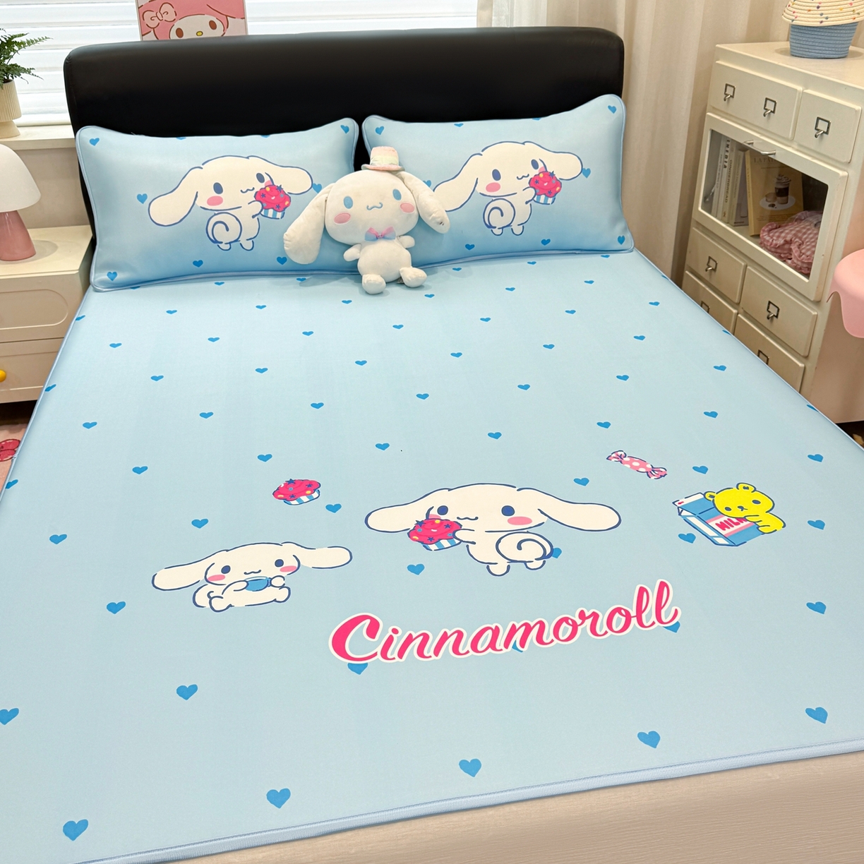 91家纺网 家纺一手货源 找家纺 博雅 2026三丽鸥大阪A类小冰皮数码印花凉席 小冰皮凉席-蛋糕玉桂狗