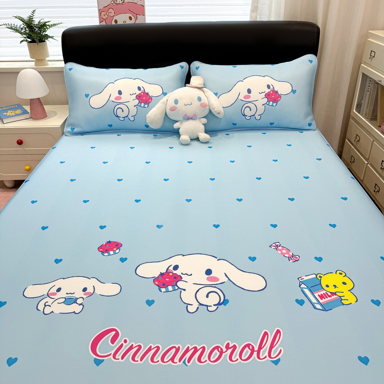 91家纺网 家纺一手货源 找家纺 博雅 2026三丽鸥大阪A类小冰皮数码印花凉席 小冰皮凉席-蛋糕玉桂狗