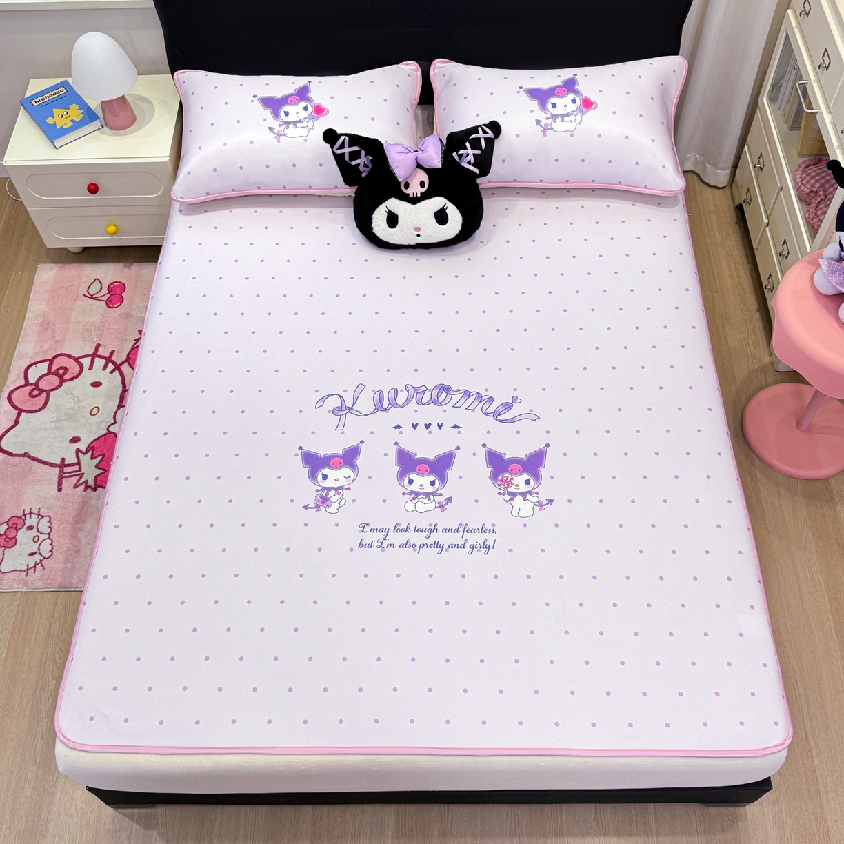 博雅 2026三丽鸥大阪A类小冰皮数码印花凉席 小冰皮凉席-调皮库洛米