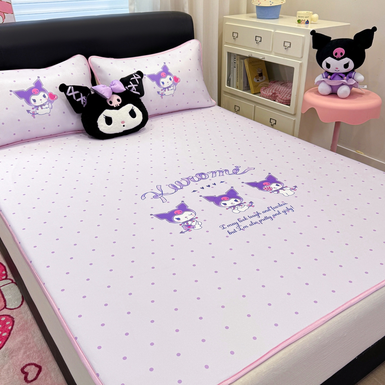 91家纺网 家纺一手货源 找家纺 博雅 2026三丽鸥大阪A类小冰皮数码印花凉席 小冰皮凉席-调皮库洛米