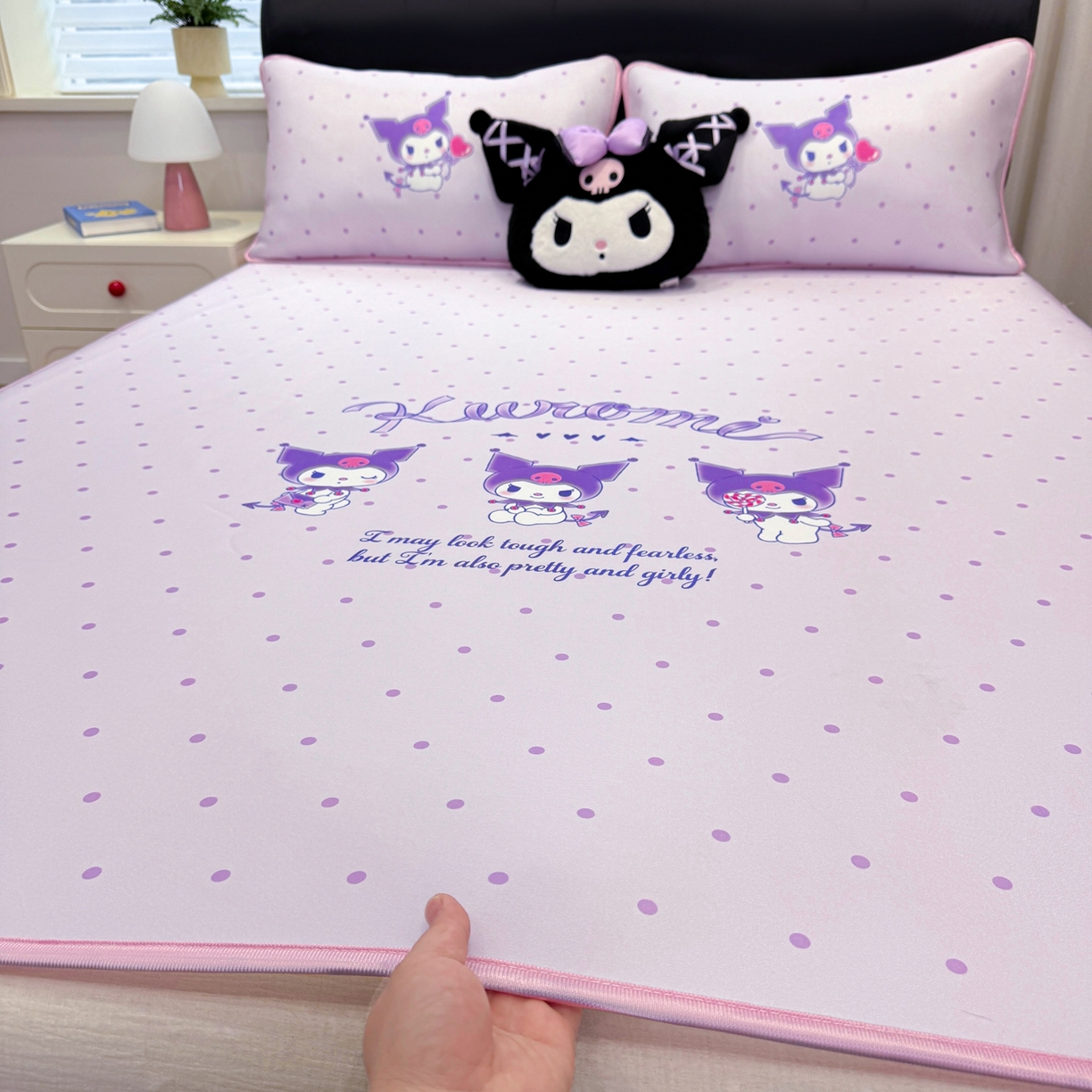 91家纺网 家纺一手货源 找家纺 博雅 2026三丽鸥大阪A类小冰皮数码印花凉席 小冰皮凉席-调皮库洛米